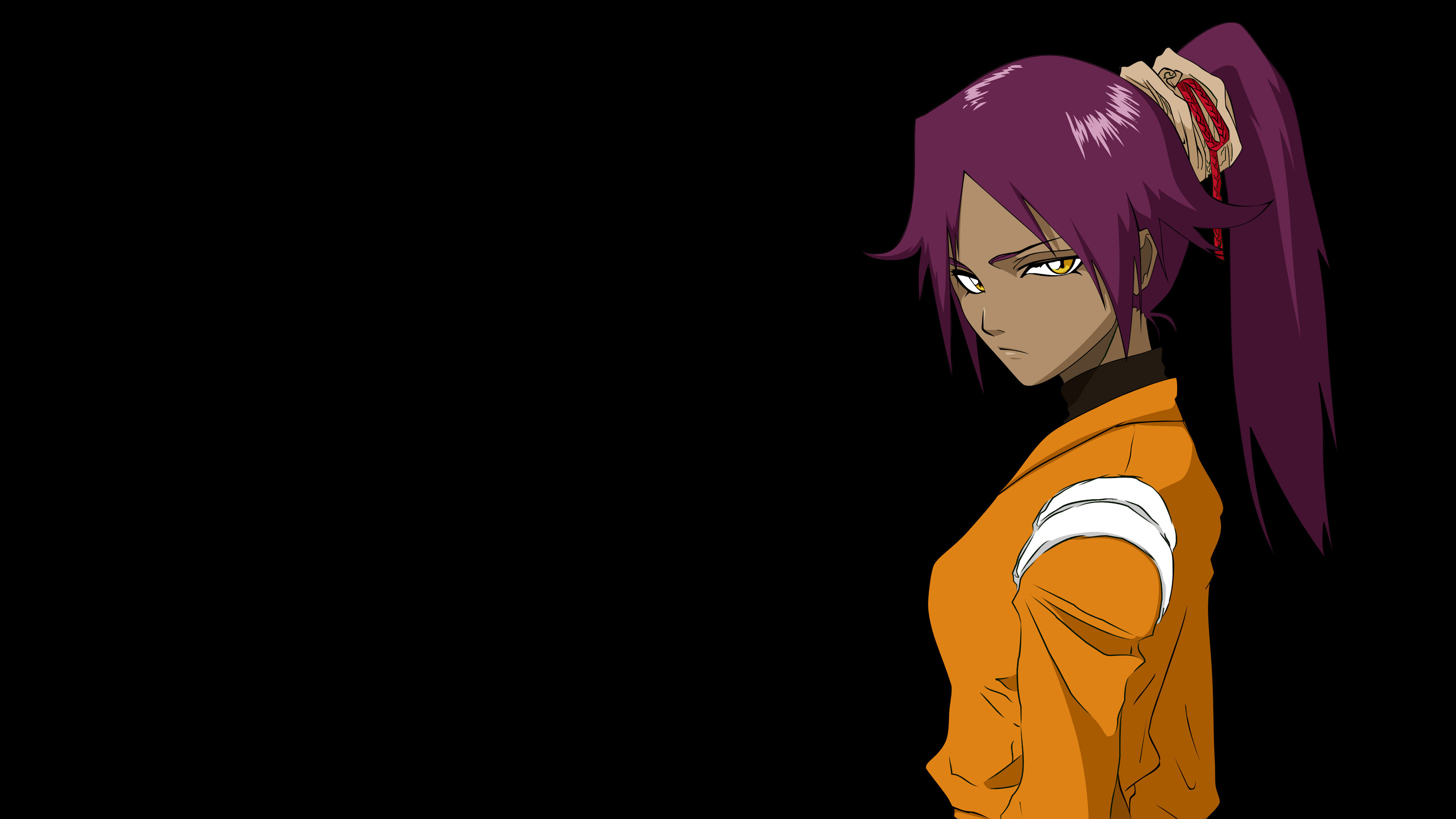 Wallpaper, Shihouin Yoruichi, Bleach, purple hair 3641x2048