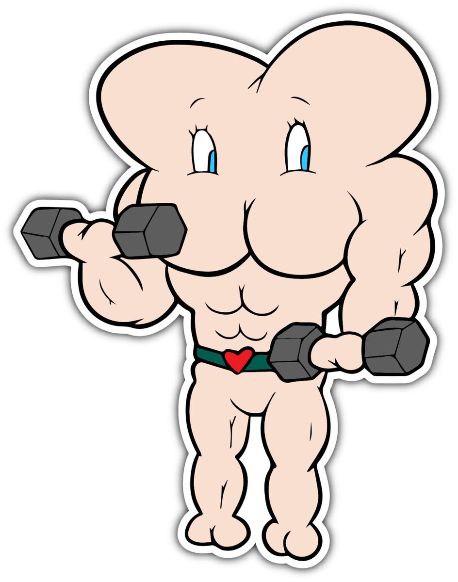 Fart Man Bodybuilding Cross Fit Gym Funny Car Bumper Vinyl Sticker Decal 3.5&;X5&;