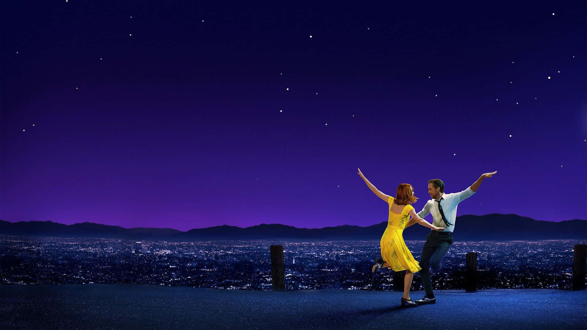 Download Romantic Dance Under A Starlit Sky In La La Land Wallpaper