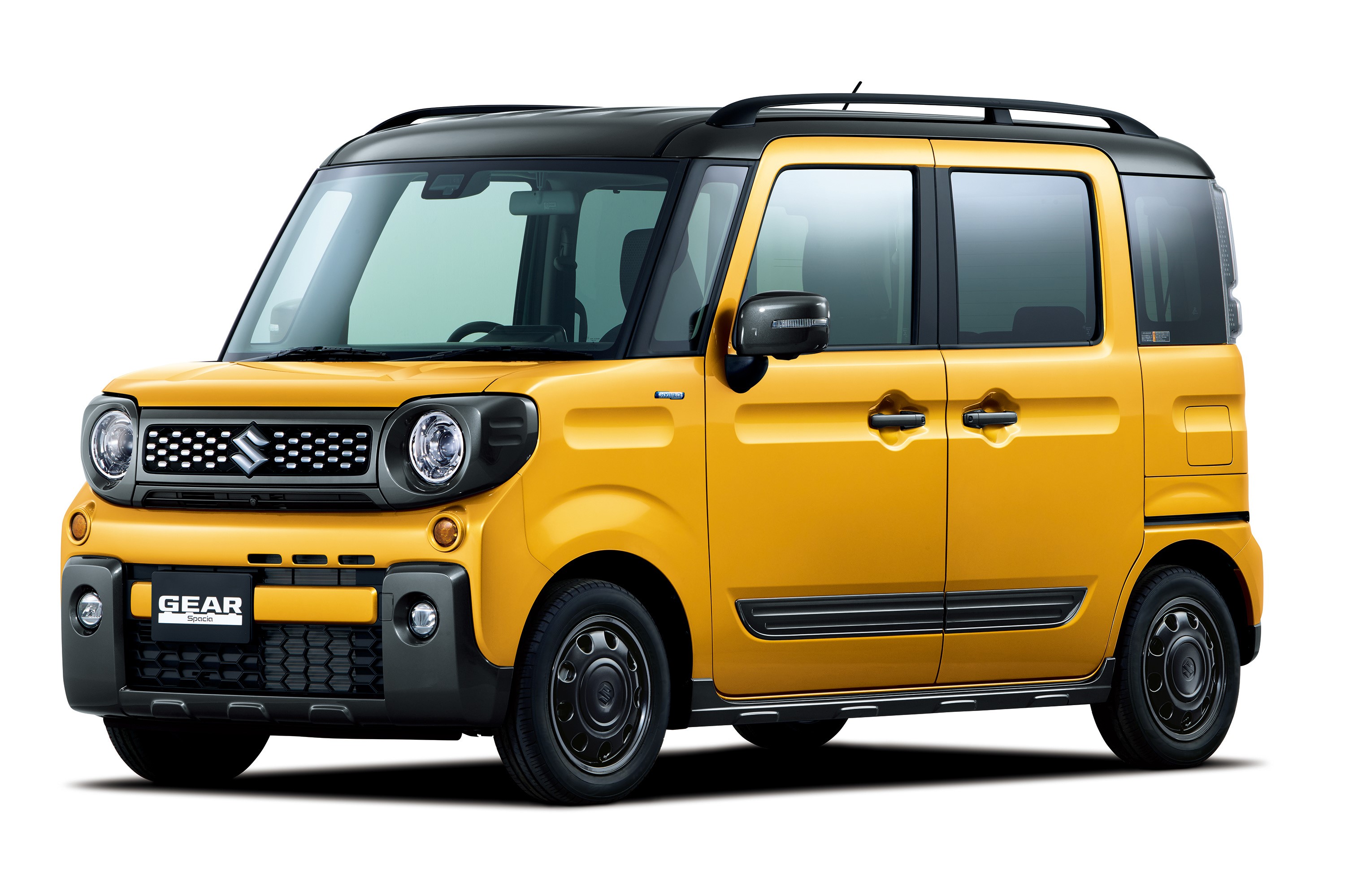 2018 19 Spacia Gear, Suzuki, White Background, Minivan, Yellow Gallery HD Wallpaper