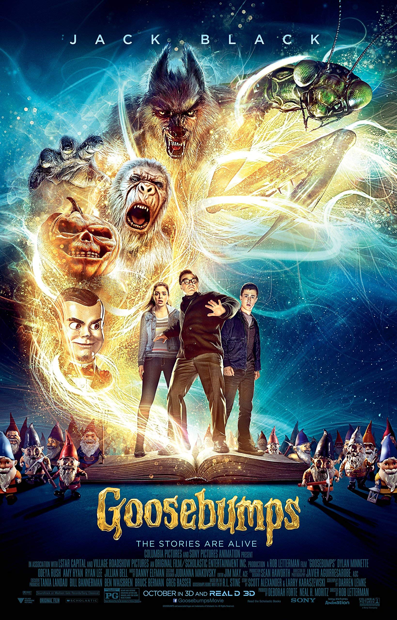 Goosebumps Poster 2015 (24 X 36) Glossy Photo Paper; R.L. Stine, Jack Black: Posters & Prints