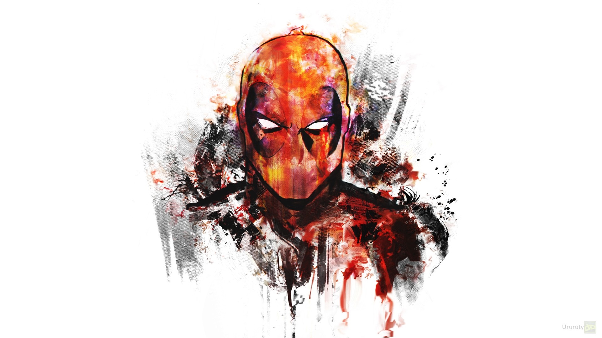 drawing, illustration, digital art, artwork, white background, cartoon, superhero, Deadpool, head, ART, sketch, organ Gallery HD Wallpaper