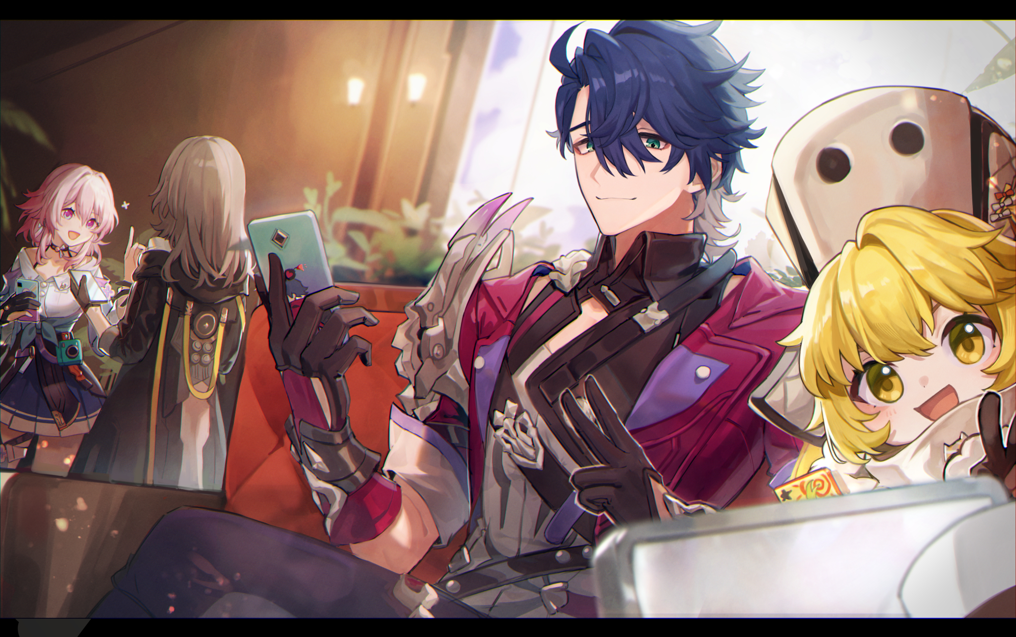 trailblazer, march 7th, stelle, sampo koski, and hook (honkai and 1 more) drawn by kino_(m6t2a)