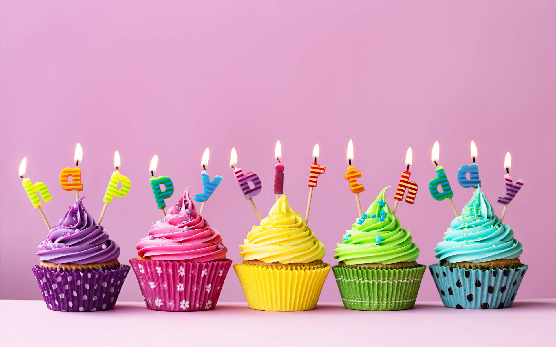 Download Fun Colors Of My Birthday Cupcakes Wallpaper