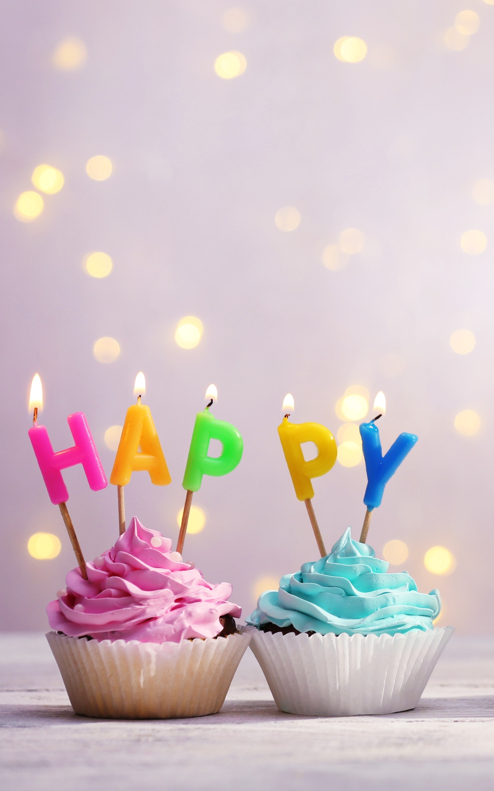 Wallpaper / Holiday Birthday Phone Wallpaper, Cupcake, Candle, 1600x2560 free download