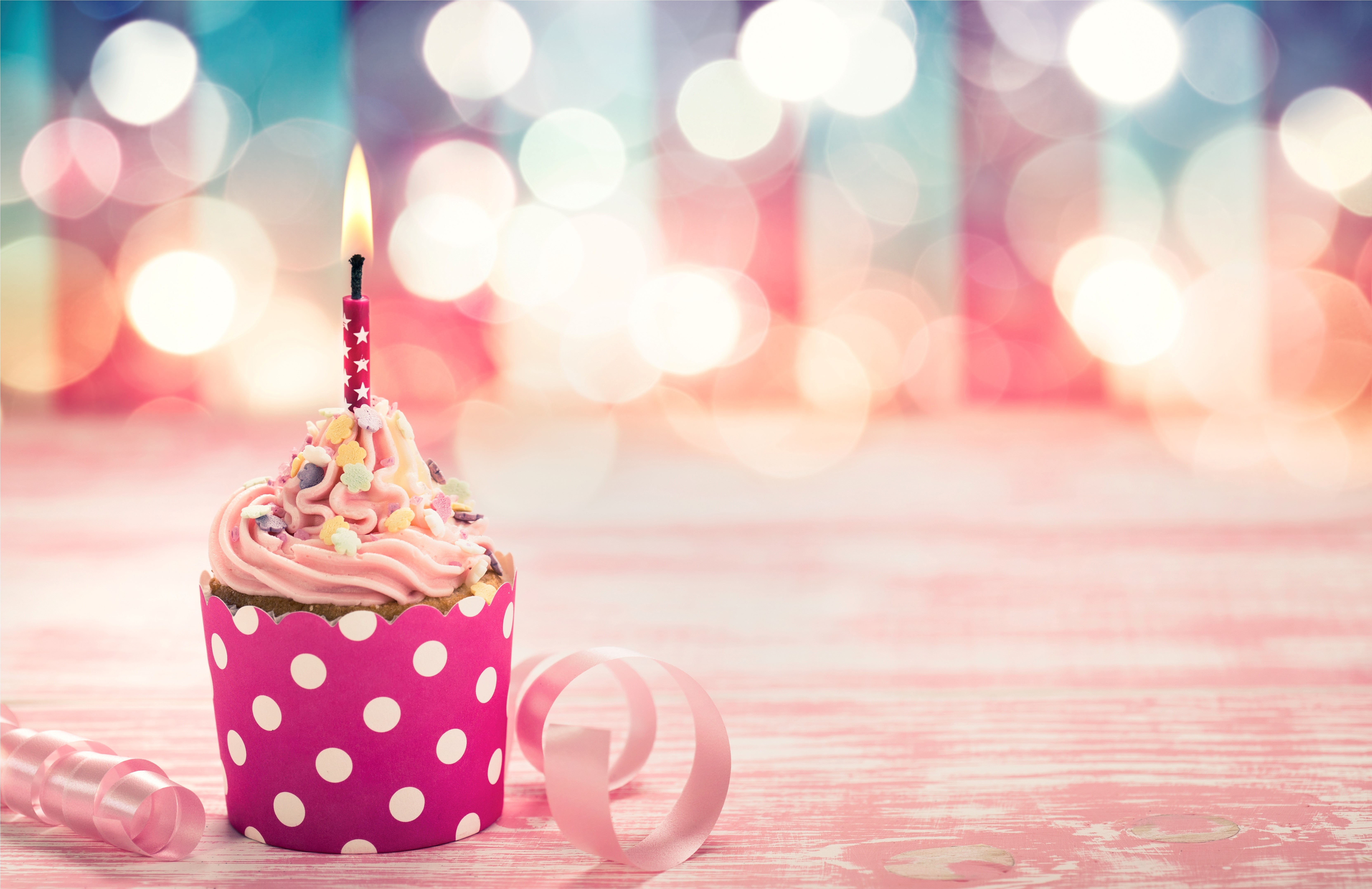 4K, 5K, 6K, Candles, Cupcake, Birthday Gallery HD Wallpaper
