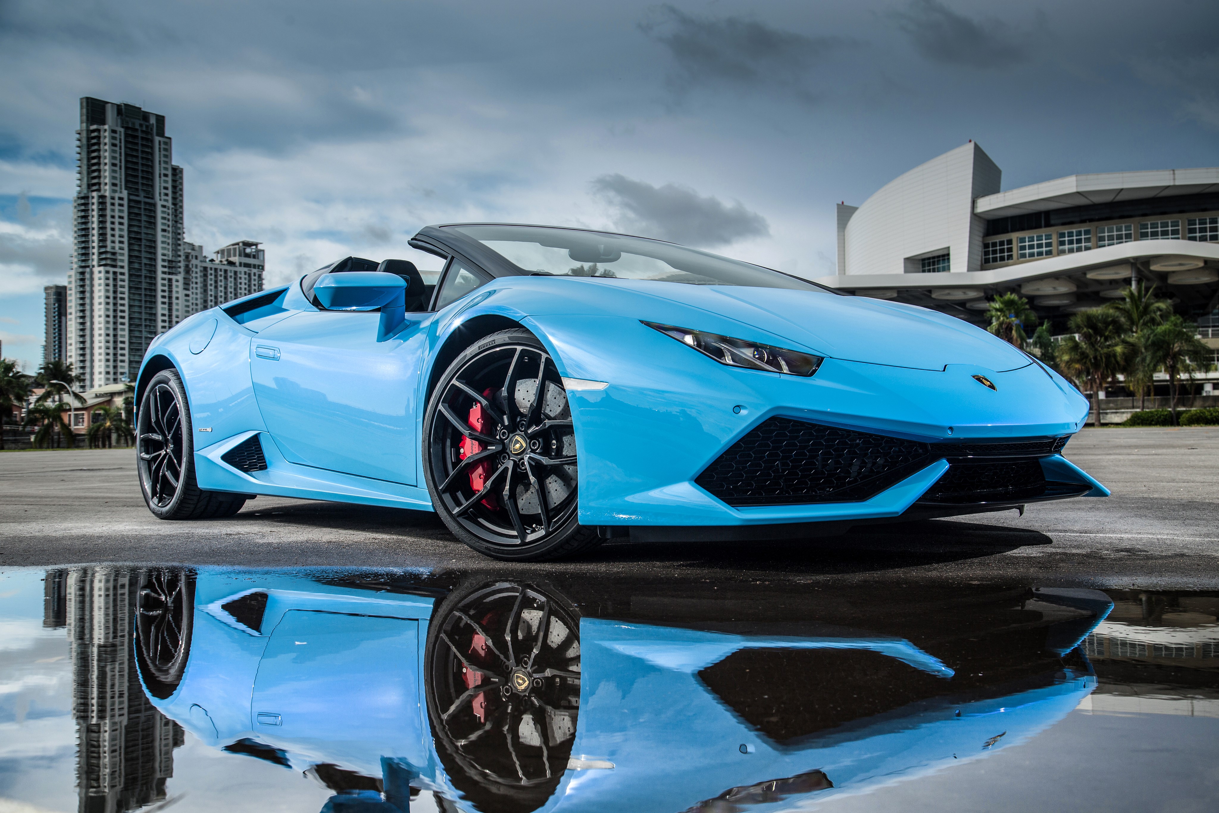 4K, Lamborghini, Light Blue, Metallic, Luxury Gallery HD Wallpaper
