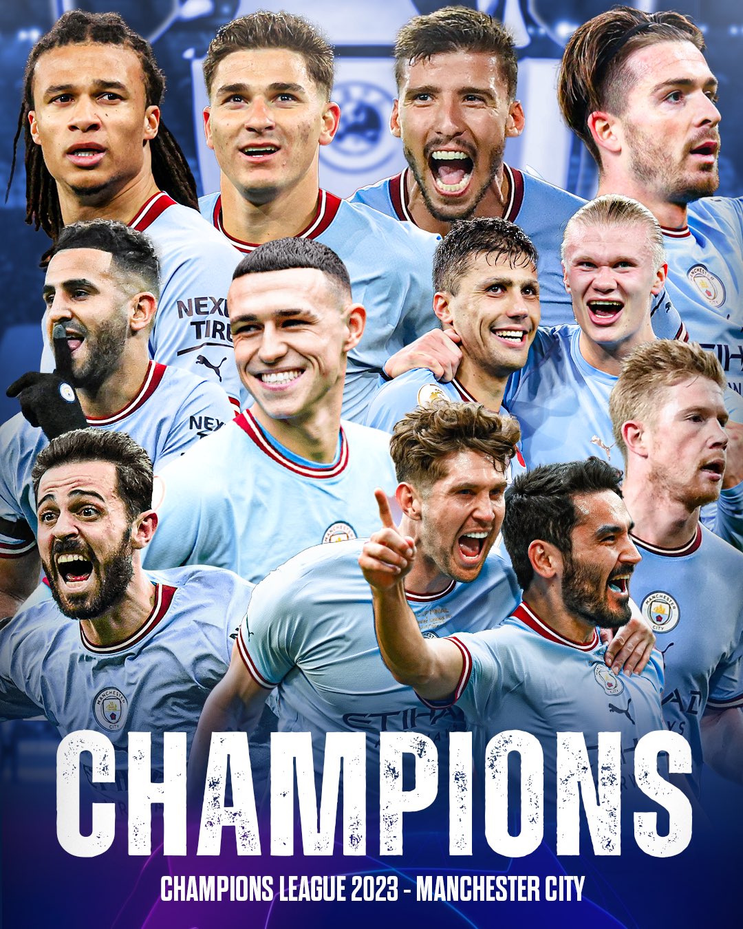 Manchester City UEFA Champions League 2023 Champions Desktop Wallpaper