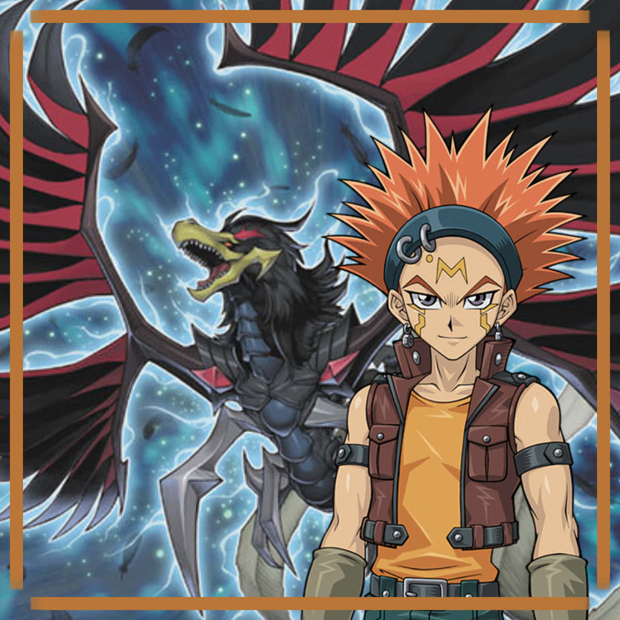 Download Crow Hogan posing with his Duel Runner for an intense race Wallpaper