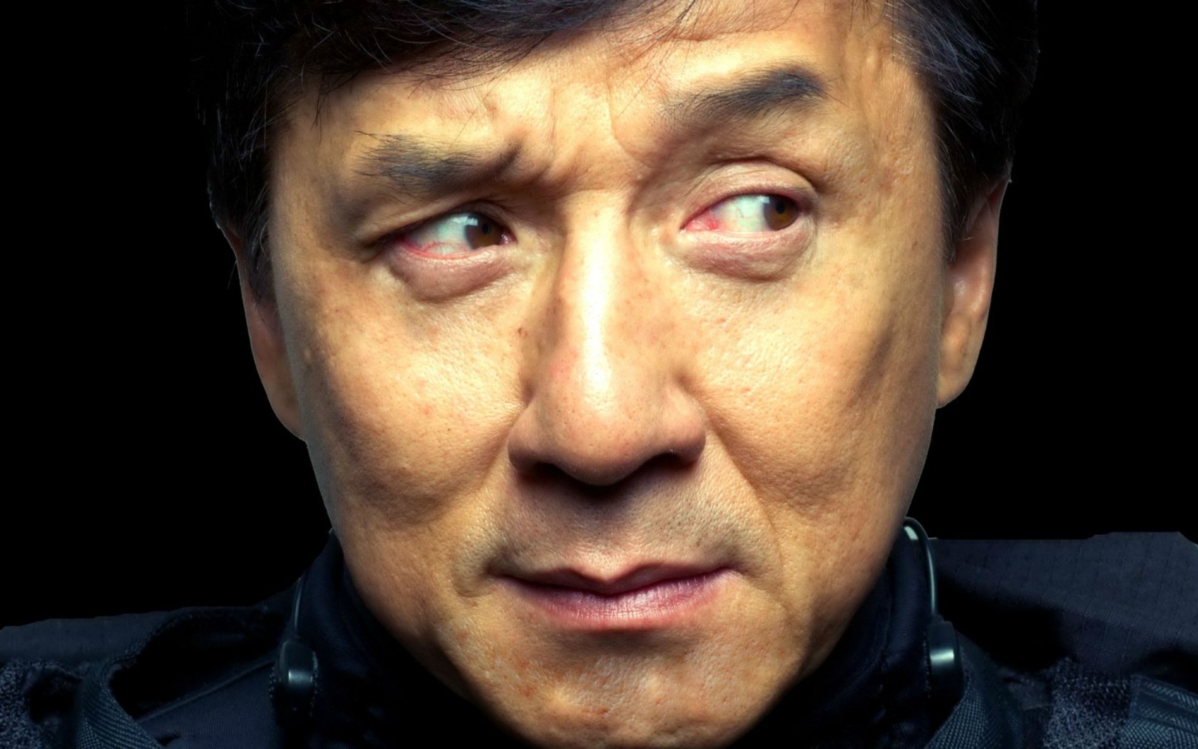 Wallpaper, face, portrait, actor, mouth, nose, emotion, Person, head, Jackie Chan, stuntman, eye, man, male, screenshot, facial expression, organ, close up, view movie 1680x1050