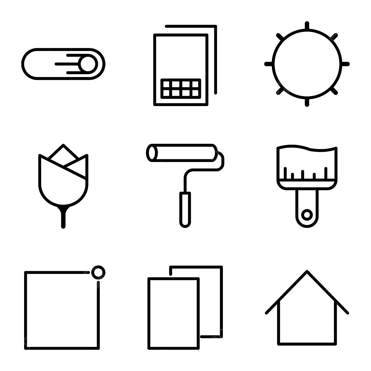 User Interface Design Vector HD PNG Image, User Interface Outline Icon Set Include Sim Card Display Wallpaper Themes Notification Home, Home Icon, User Icon, Notification Icon PNG Image For Free Download