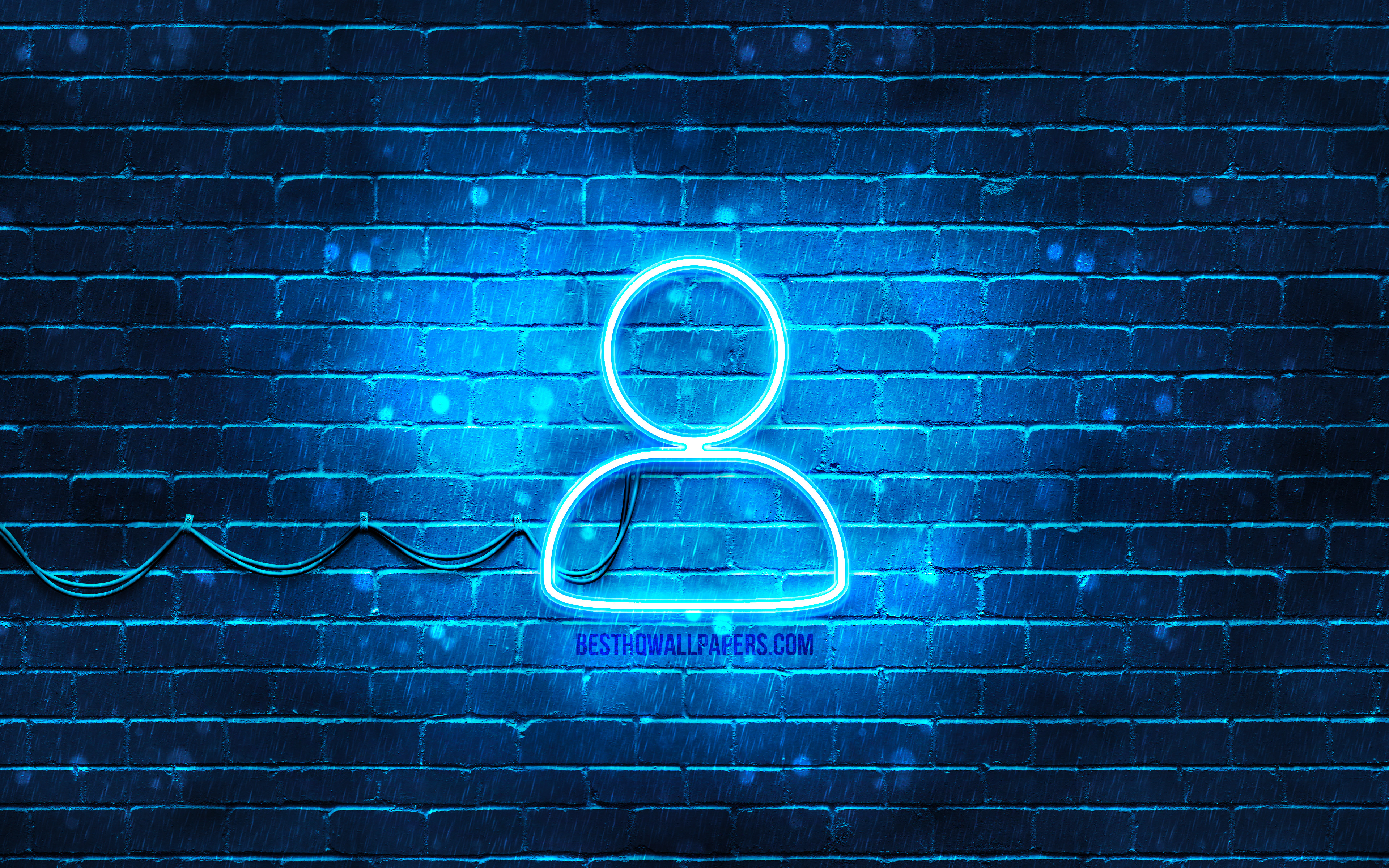 Download wallpaper Male User neon icon, 4k, blue background, neon symbols, Male User, neon icons, Male User sign, computer signs, Male User icon, computer icons for desktop with resolution 3840x2400. High Quality