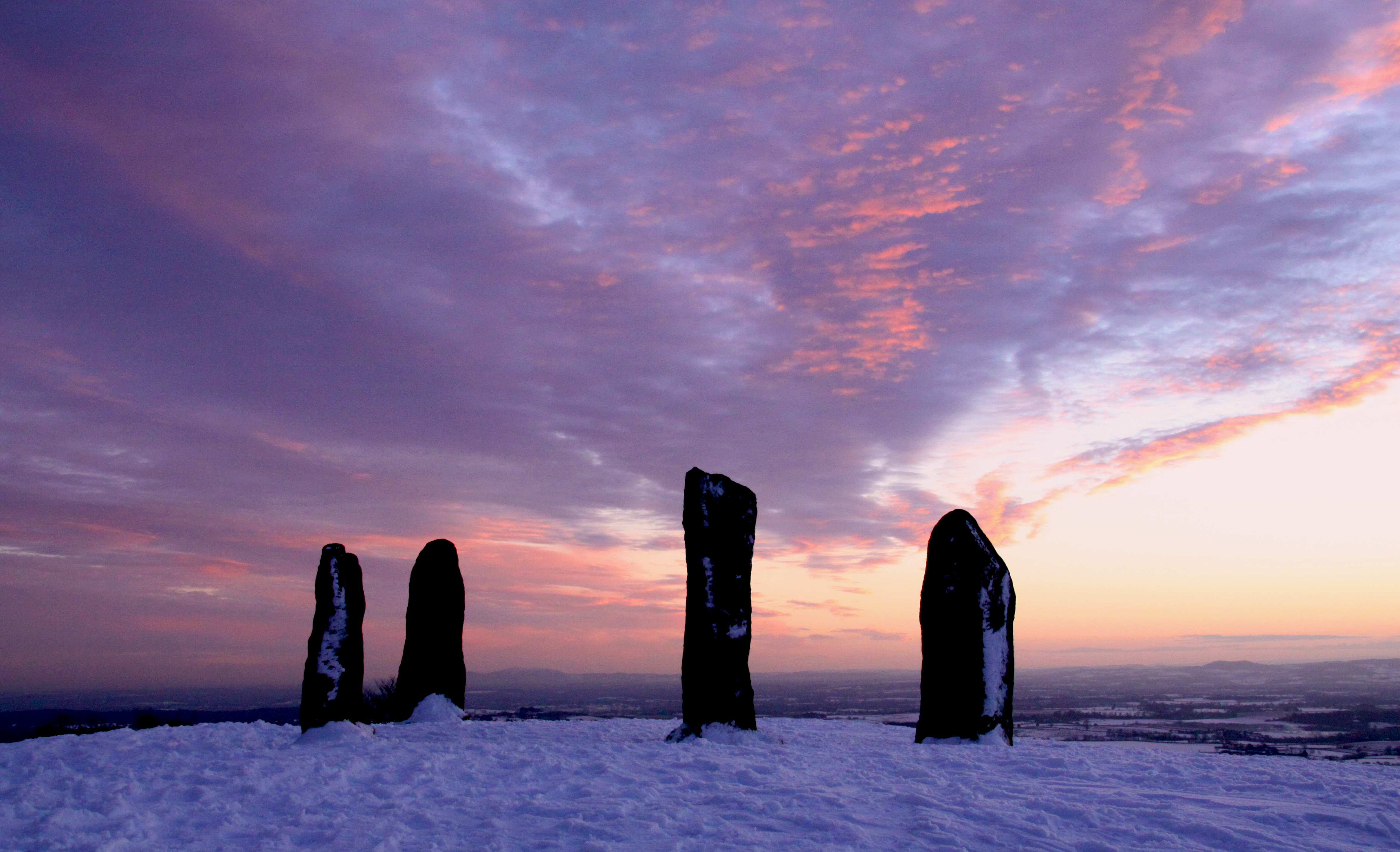 Clent standing stones, Winter