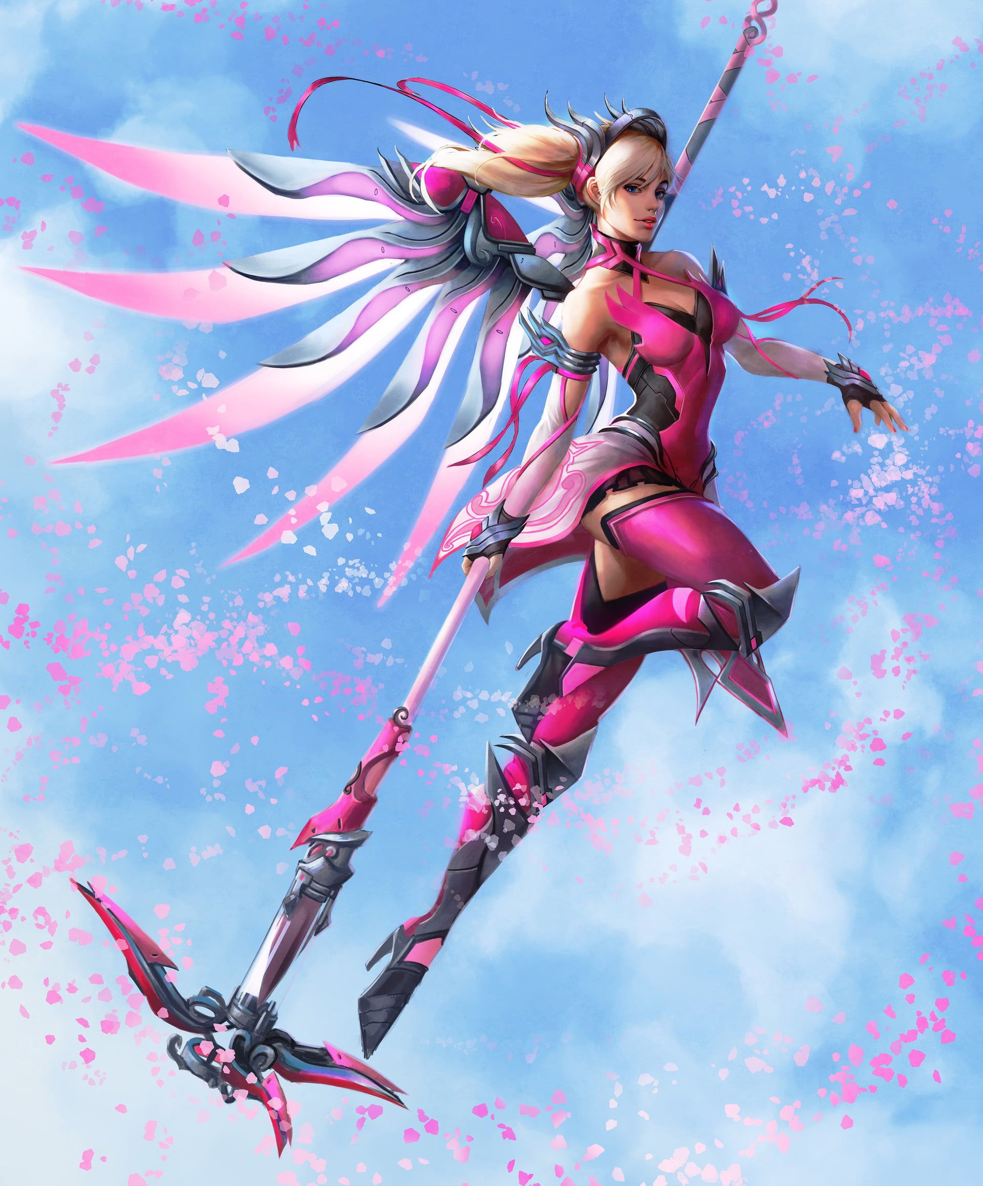 Overwatch #Mercy Mercy (Overwatch) #wings #blonde Pink Mercy (Overwatch) P #wallpaper #hdwallpaper #deskto. Mercy overwatch, Overwatch wallpaper, Overwatch