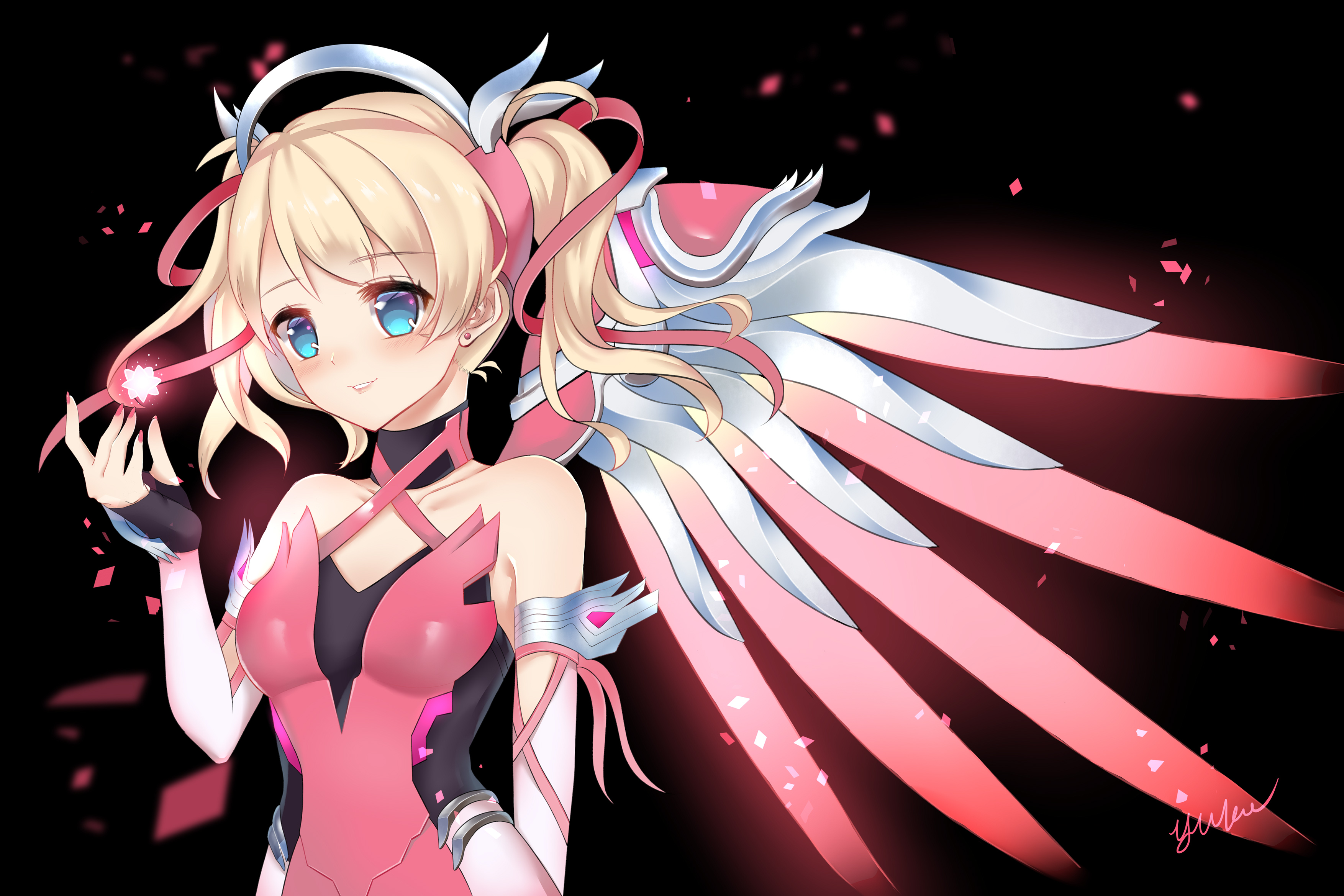 mercy and pink mercy (overwatch and 1 more) drawn