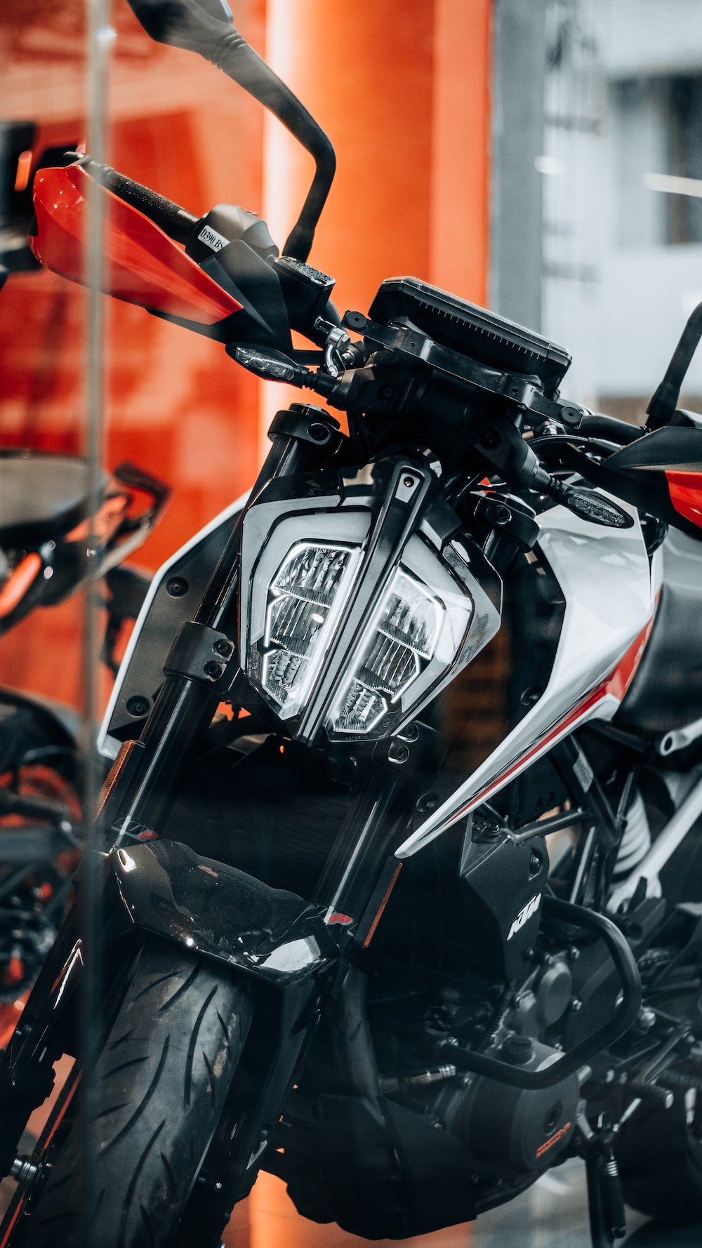 A motorcycle with a black seat photo