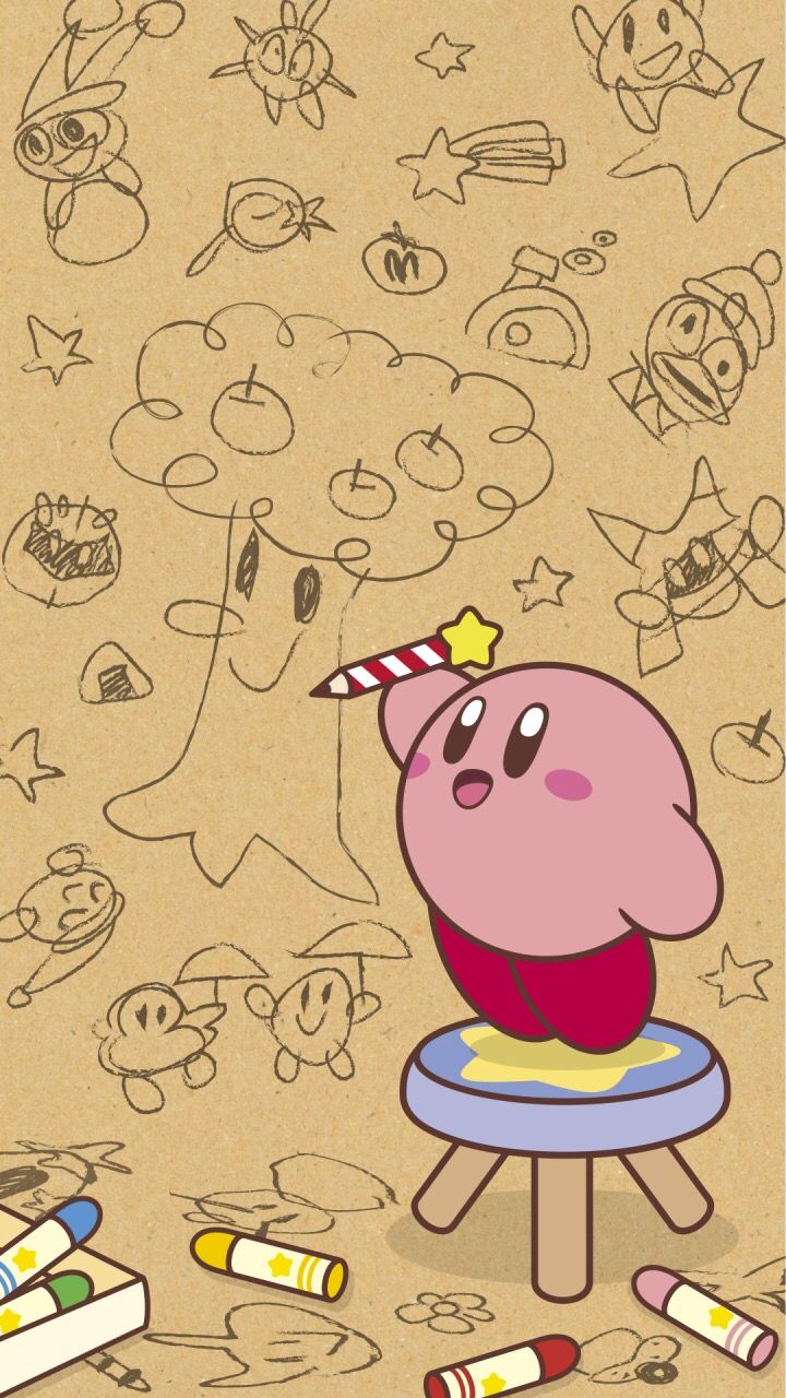 Nintendo's LINE shares two more Kirby phone wallpaper (uncompressed). Kirby character, Kirby art nintendo, Kirby games