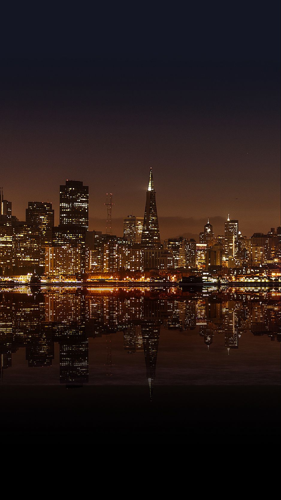 Download Wallpaper 938x1668 San Francisco, Night City, Panorama Iphone 8 7 6s 6 For Parallax HD Background