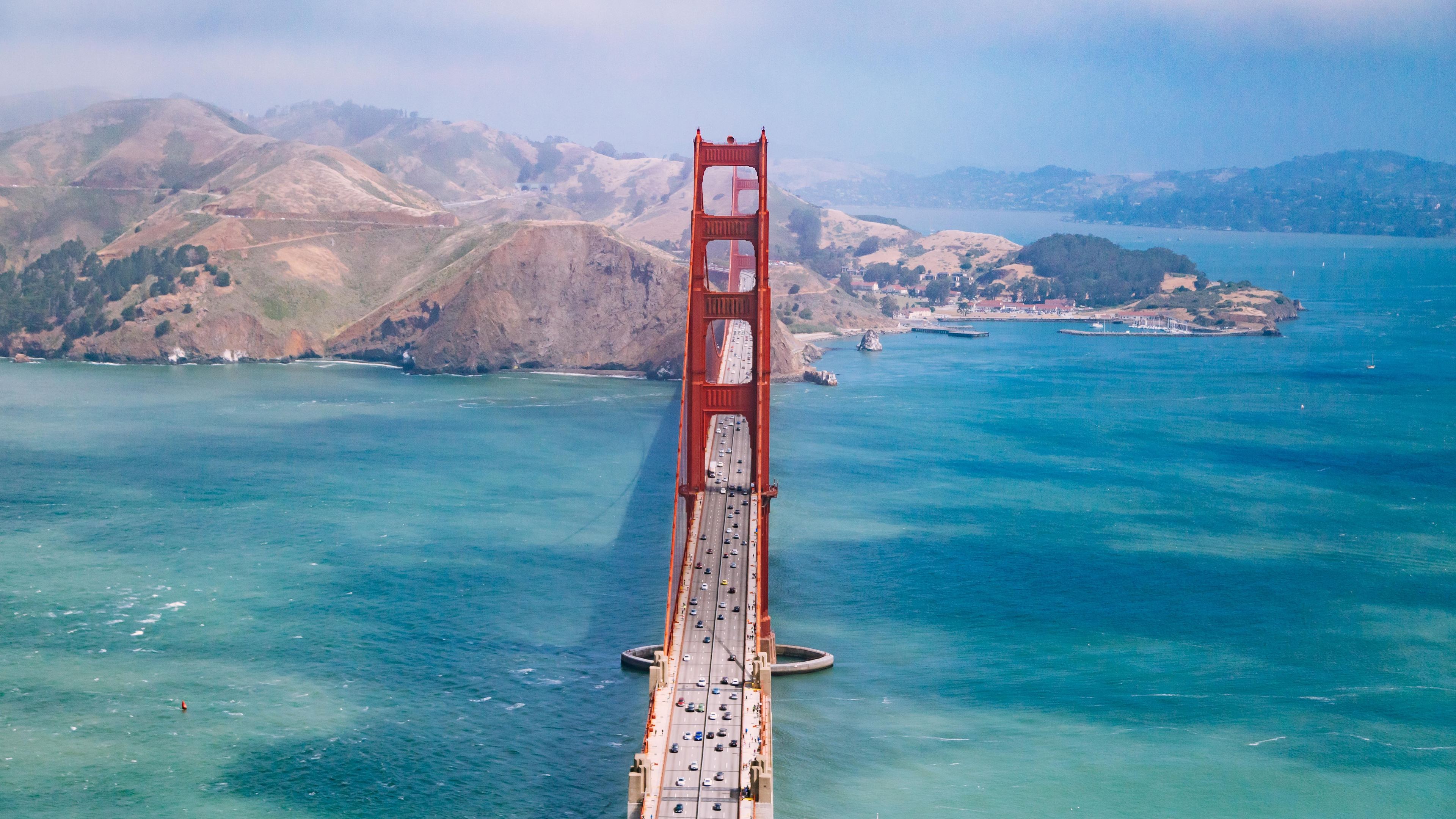 Wallpaper 4k San Francisco Bridge Aerial View 5k Wallpaper