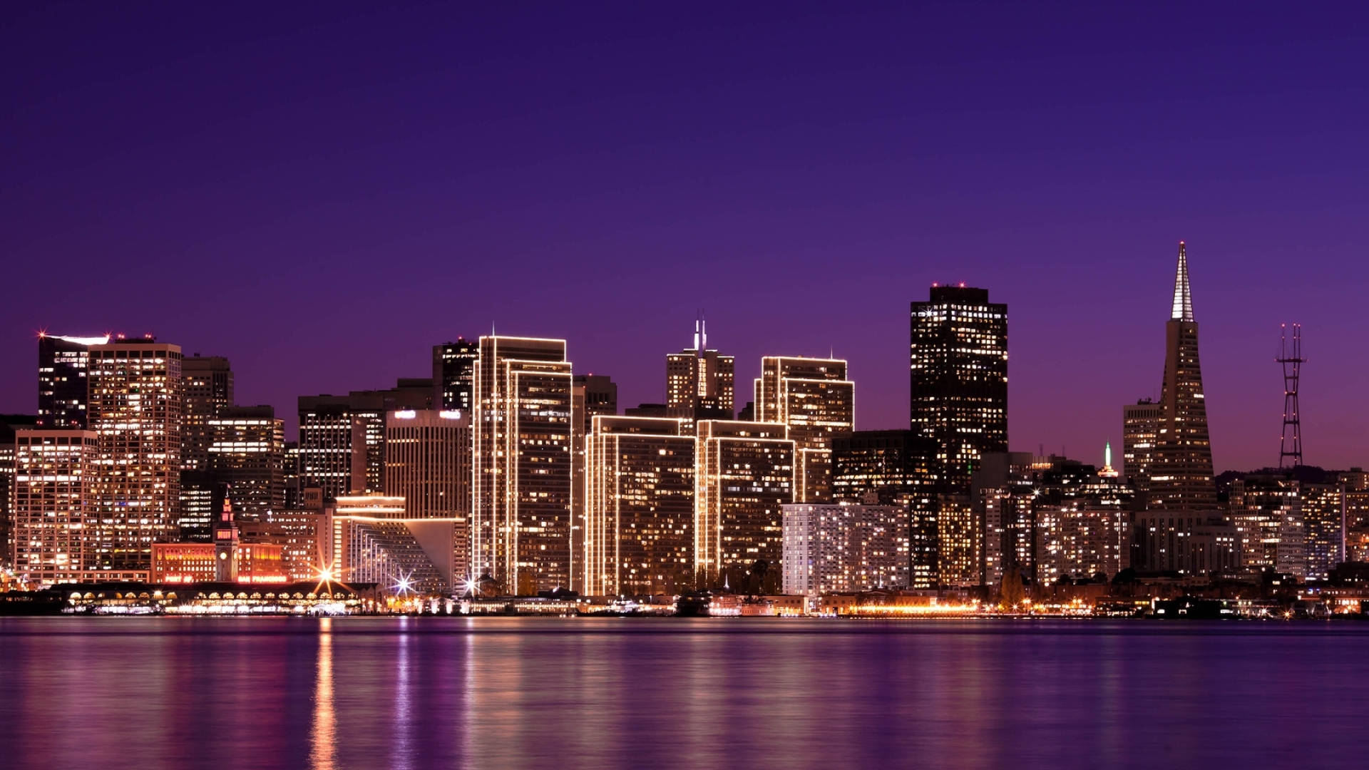 Download San Francisco City Buildings Nightscape HD Wallpaper