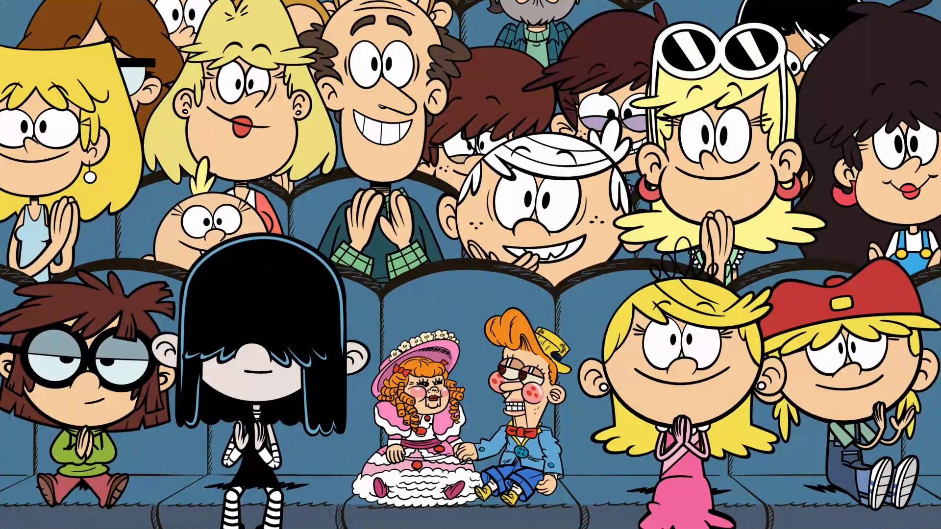 Download The Loud House Family Enjoying a Cinema Trip Wallpaper