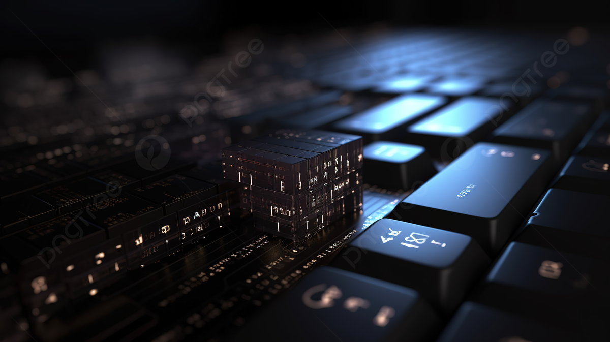 Black Computer Keyboard With Black Light In The Background, 3D Programming Code Background, HD Photography Photo Background Image And Wallpaper for Free Download