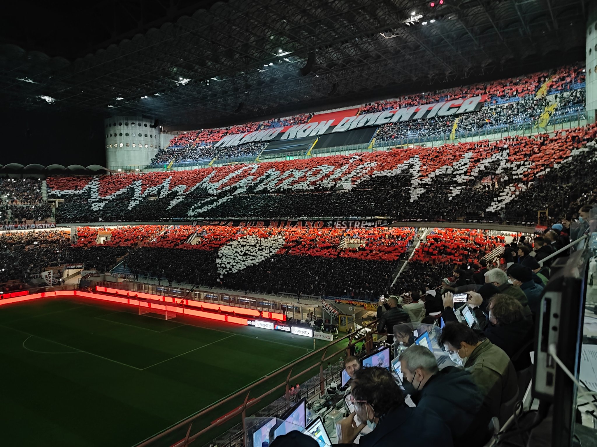 AC Milan's Curva Sud Ultras dedicated the most important coreography of the season to all the healthcare workers for their effort during the pandemic allowing fans to be at the stadium