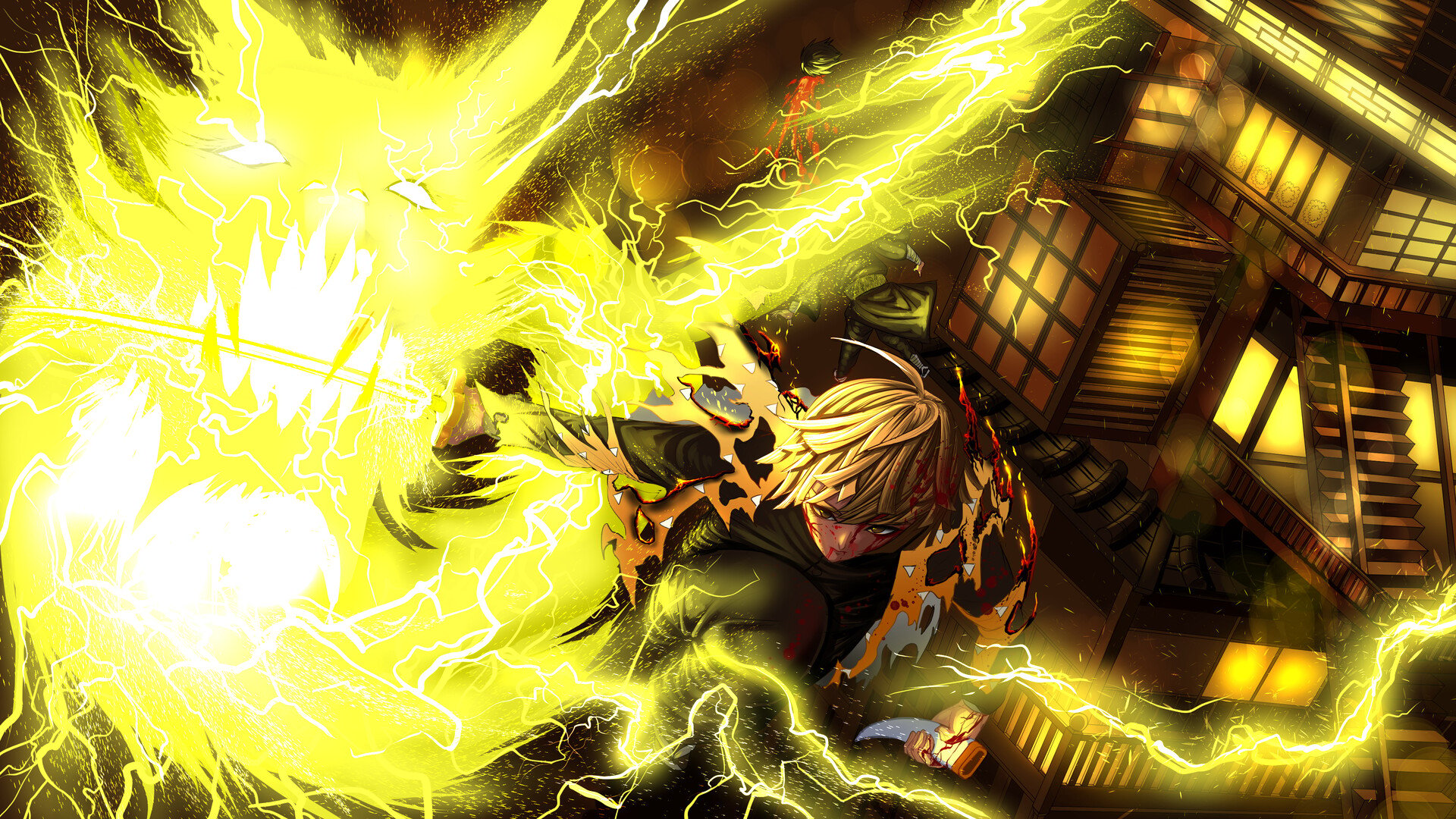 Zenitsu Flaming Thunder God Wallpapers - Wallpaper Cave