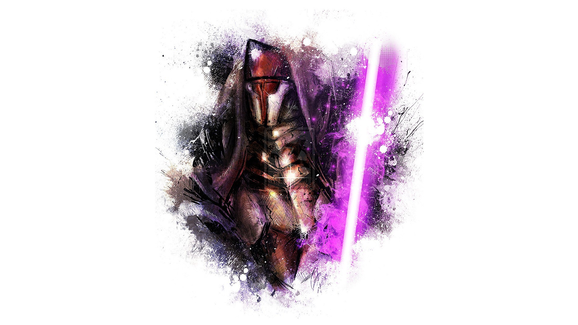Wallpaper, illustration, Star Wars, artwork, purple, violet, graphic design, Star Wars Knights of the Old Republic, Revan, ART, graphics, 1920x1080 px, computer wallpaper, font 1920x1080