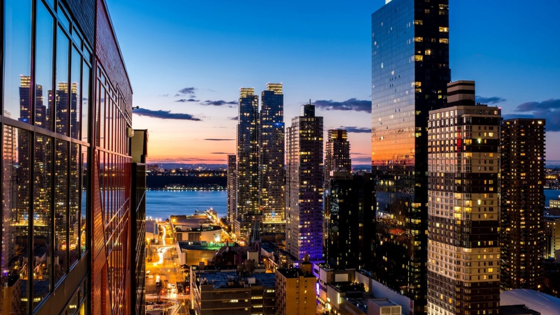 New York City Sunset Wallpaper HD 2560x1600, Wallpaper13.com