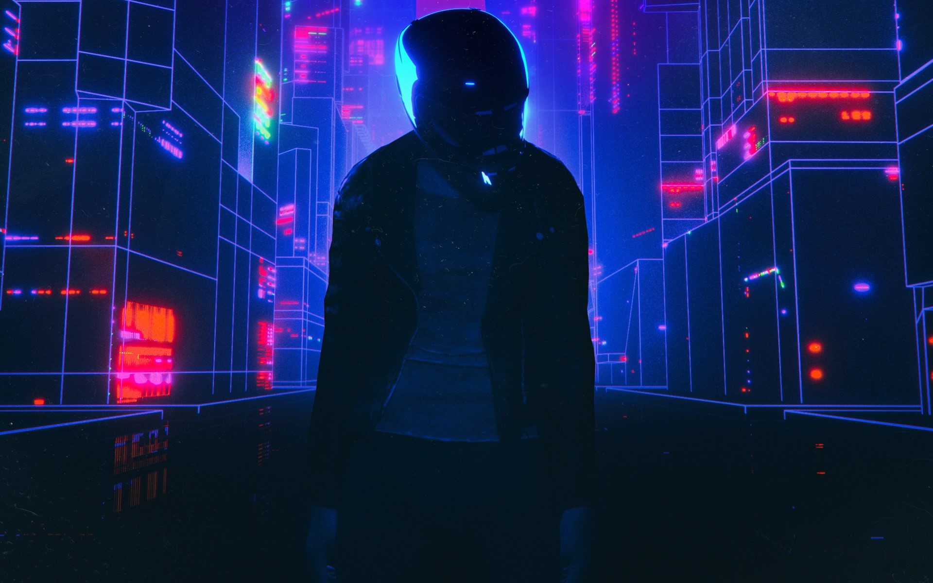 synthwave, dark, neon, artwork, digital art Gallery HD Wallpaper