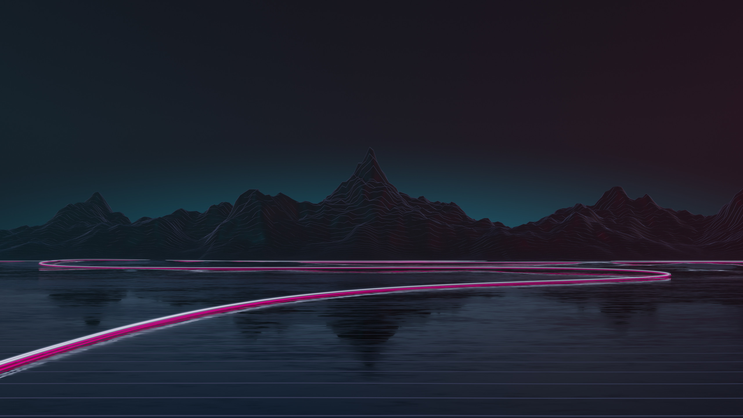 Synthwave Retrowave Dark Digital Art Wallpaper:2560x1440