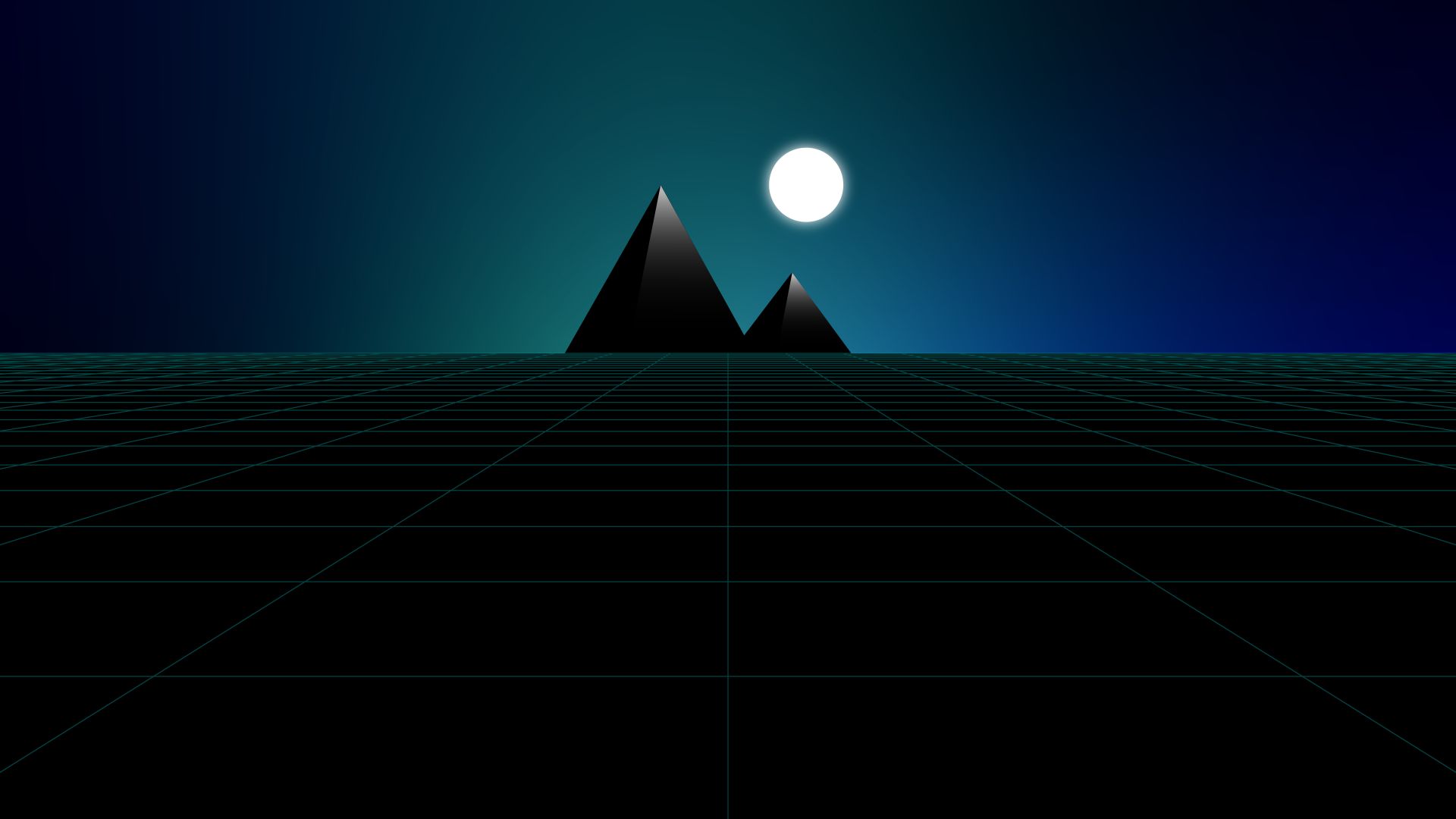 Desktop Wallpaper Pyramid, Synthwave, Minimal, HD Image, Picture, Background, 0a292b