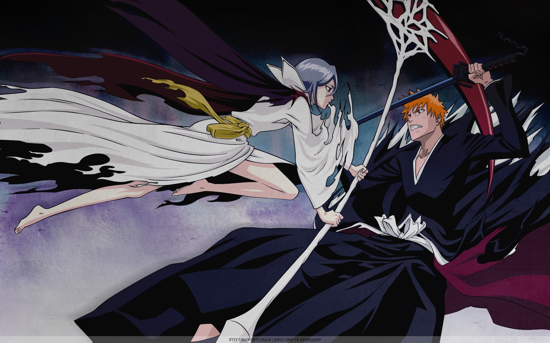 bleach anime kurosaki ichigo kuchiki rukia wallpaper