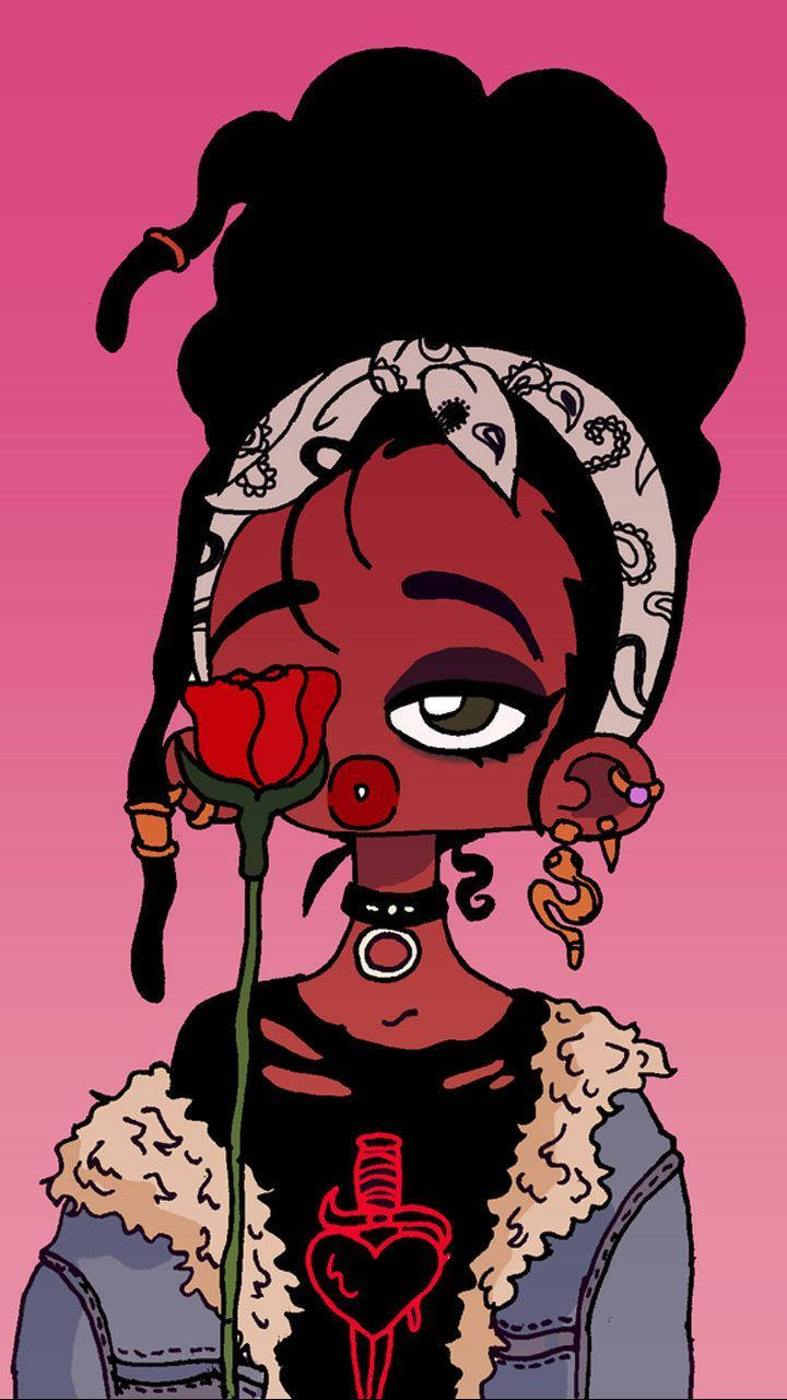 Rose Baddie Art Wallpaper