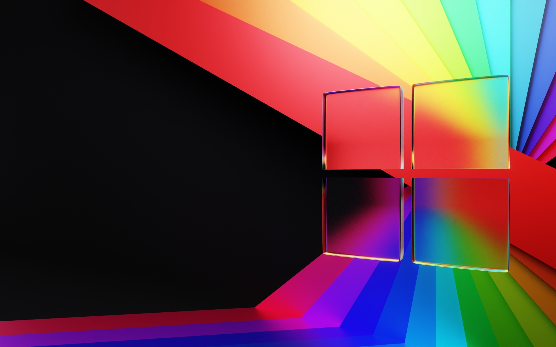 Windows 11 Wallpaper 4K, Glass, Colorful, Ribbons