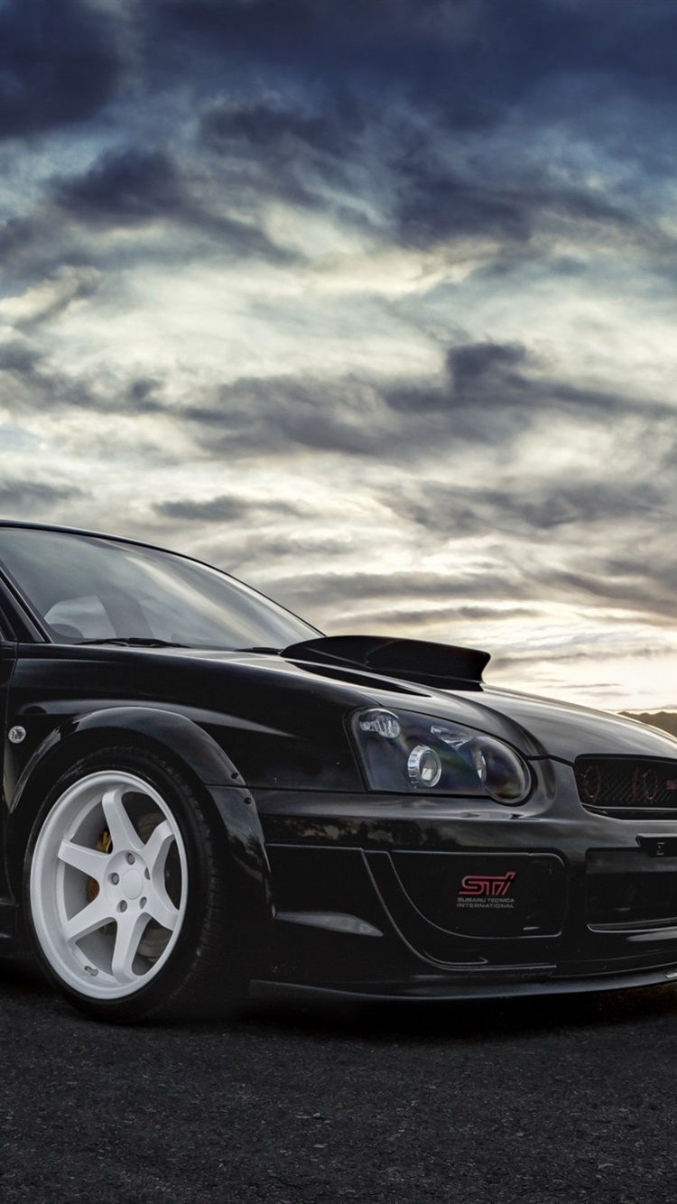 Subaru Impreza WRX STI Black Car 750x1334 IPhone 8 7 6 6S Wallpaper, Background, Picture, Image