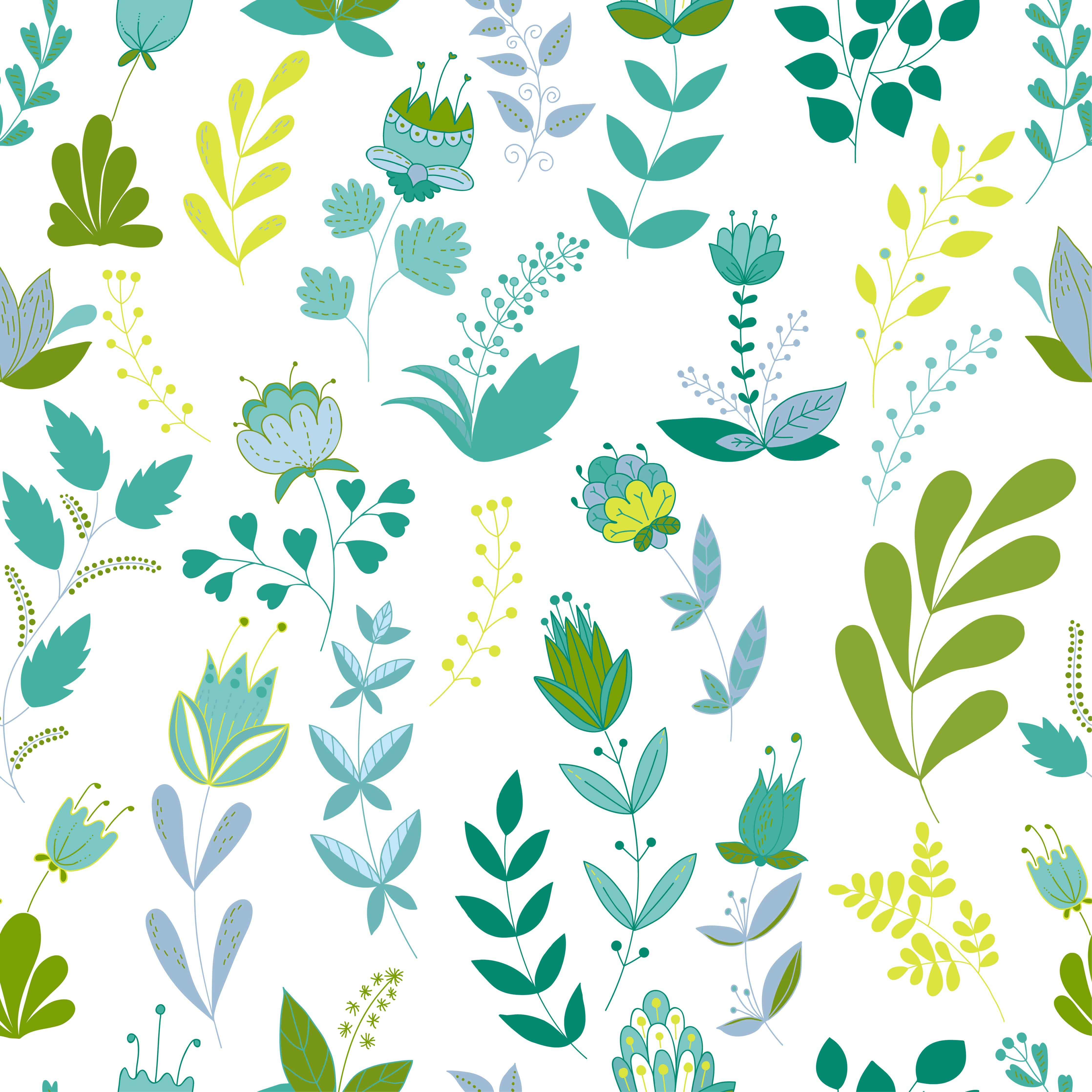 Green Cute Flowers Wallpaper buy at the best price with delivery