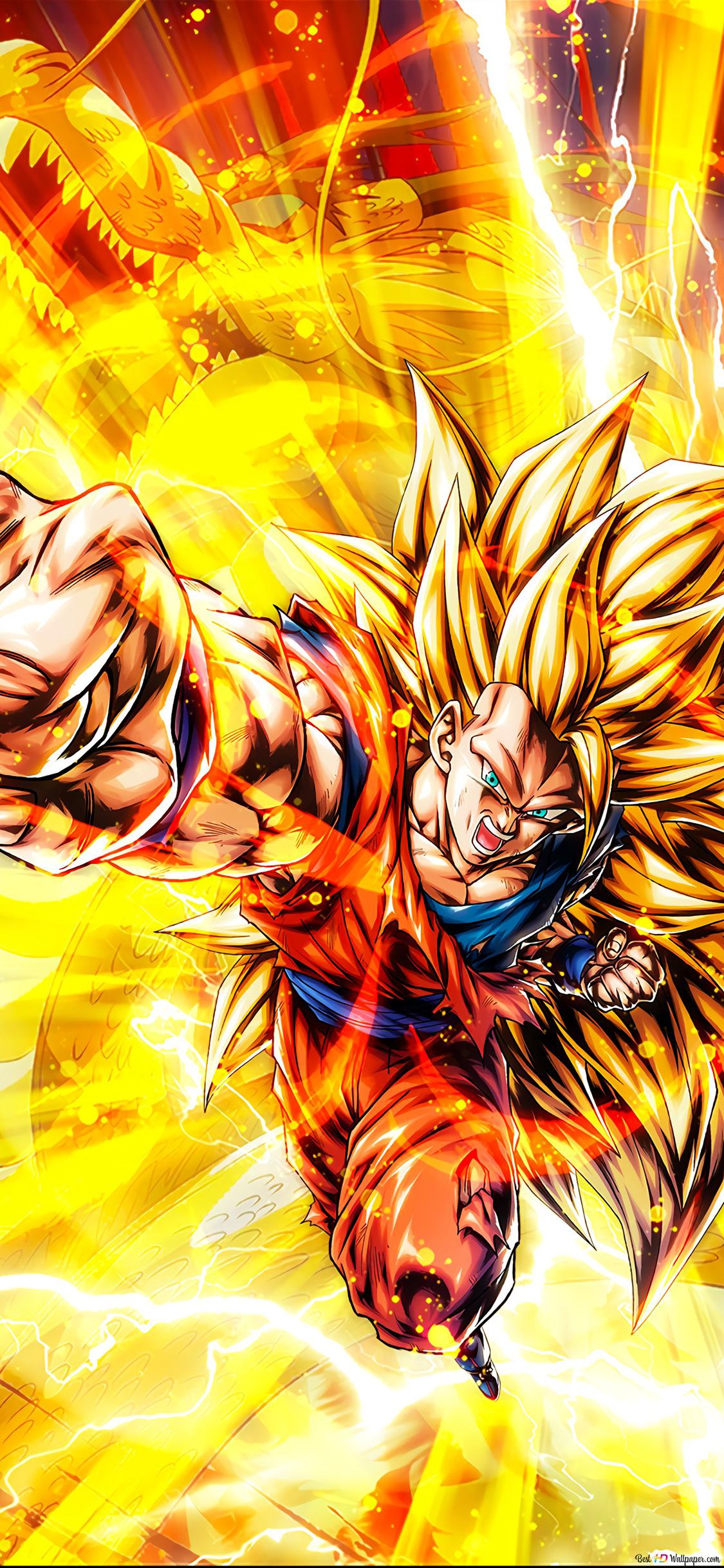Super Saiyan 3 Goku Dragon Fist from Wrath of the Dragon for Mobile [DB Legends] HD wallpaper download
