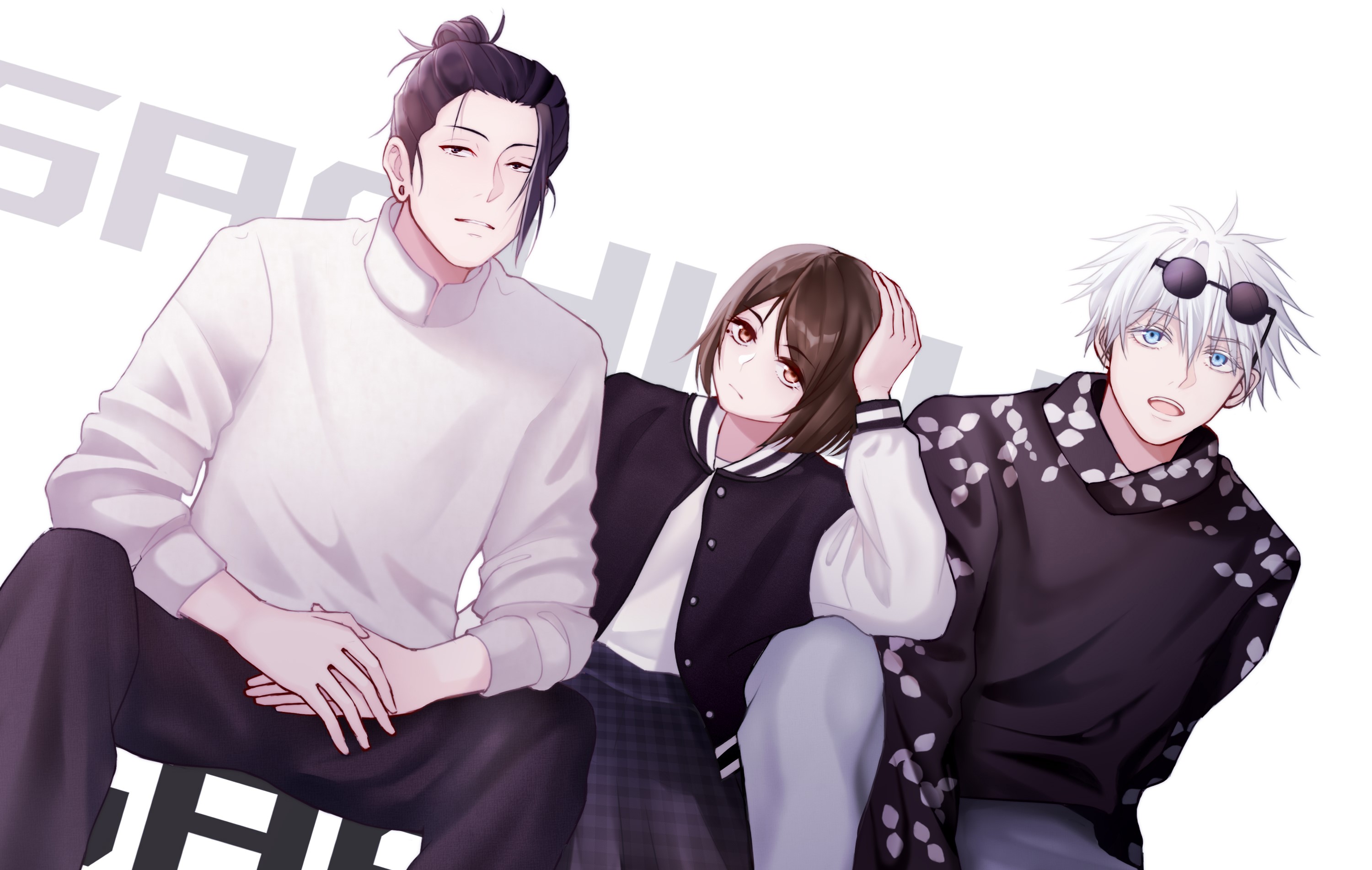 Download Jujutsu Kaisen Suguru Geto Riko Amanai Satoru Gojo Misato Kuroi Gojo & Geto HD Wallpaper