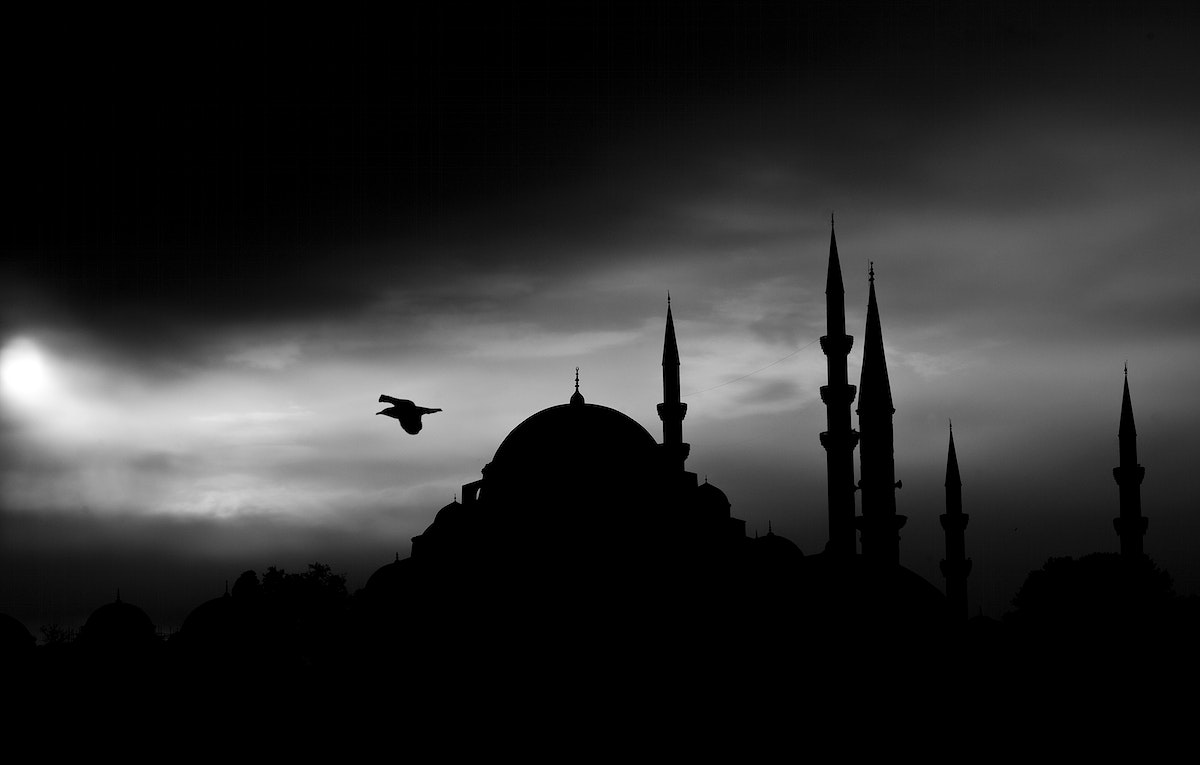 Islamic Dark Blue Image Wallpaper