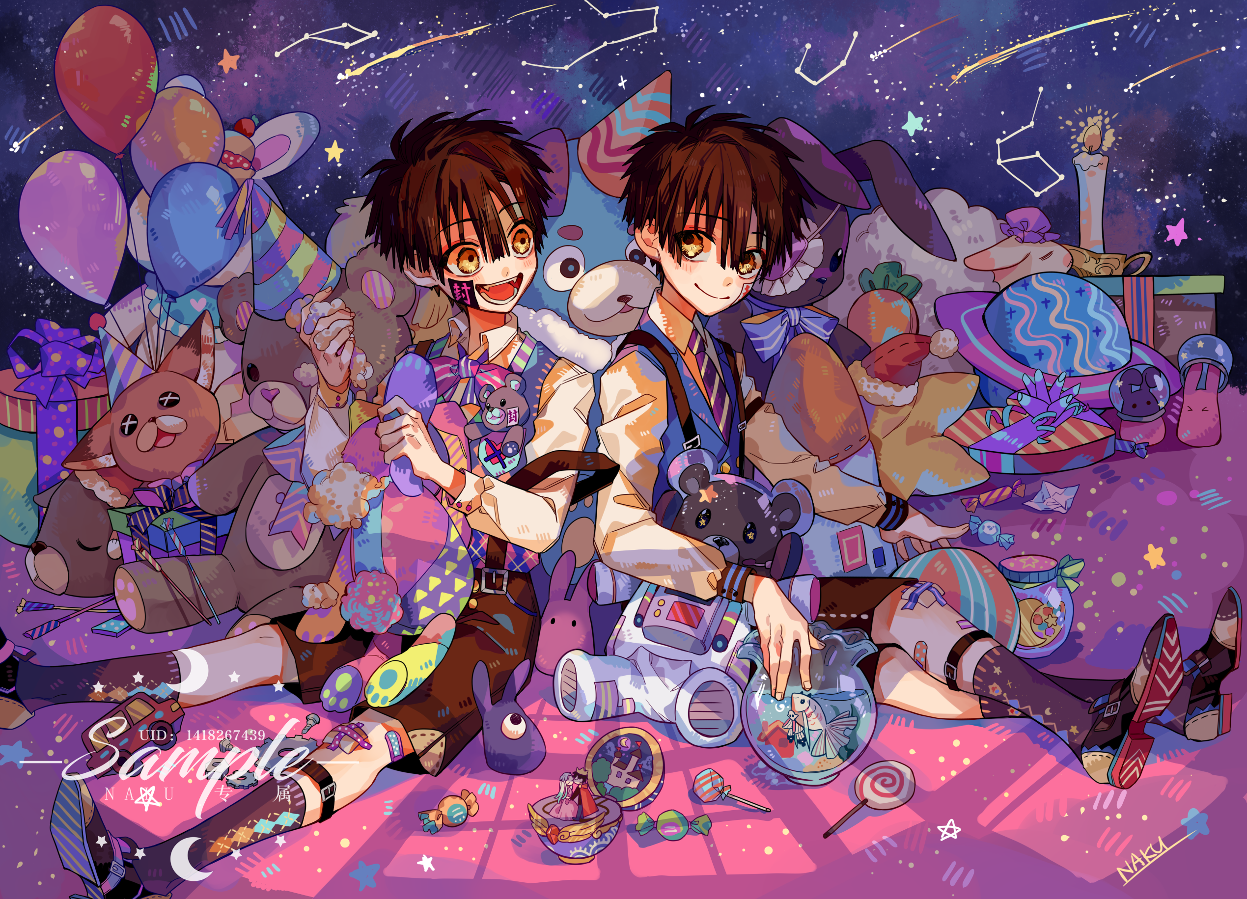 Download 1920x1080 Hanako Kun, Yugi Tsukasa, Mokke, Jibaku Shounen Hanako Kun Wallpaper For Widescreen