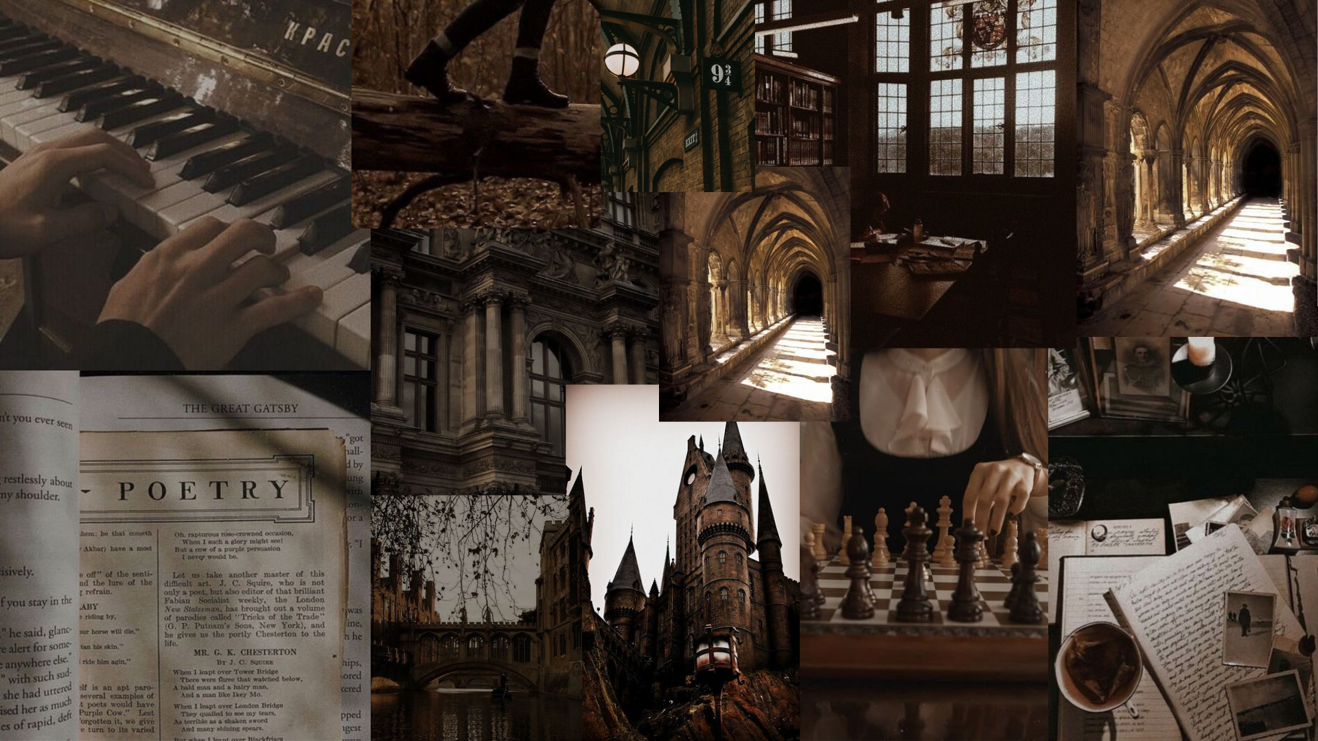 Dark Academia collage wallpaper. Dark academia wallpaper, Desktop wallpaper design, Aesthetic desktop wallpaper