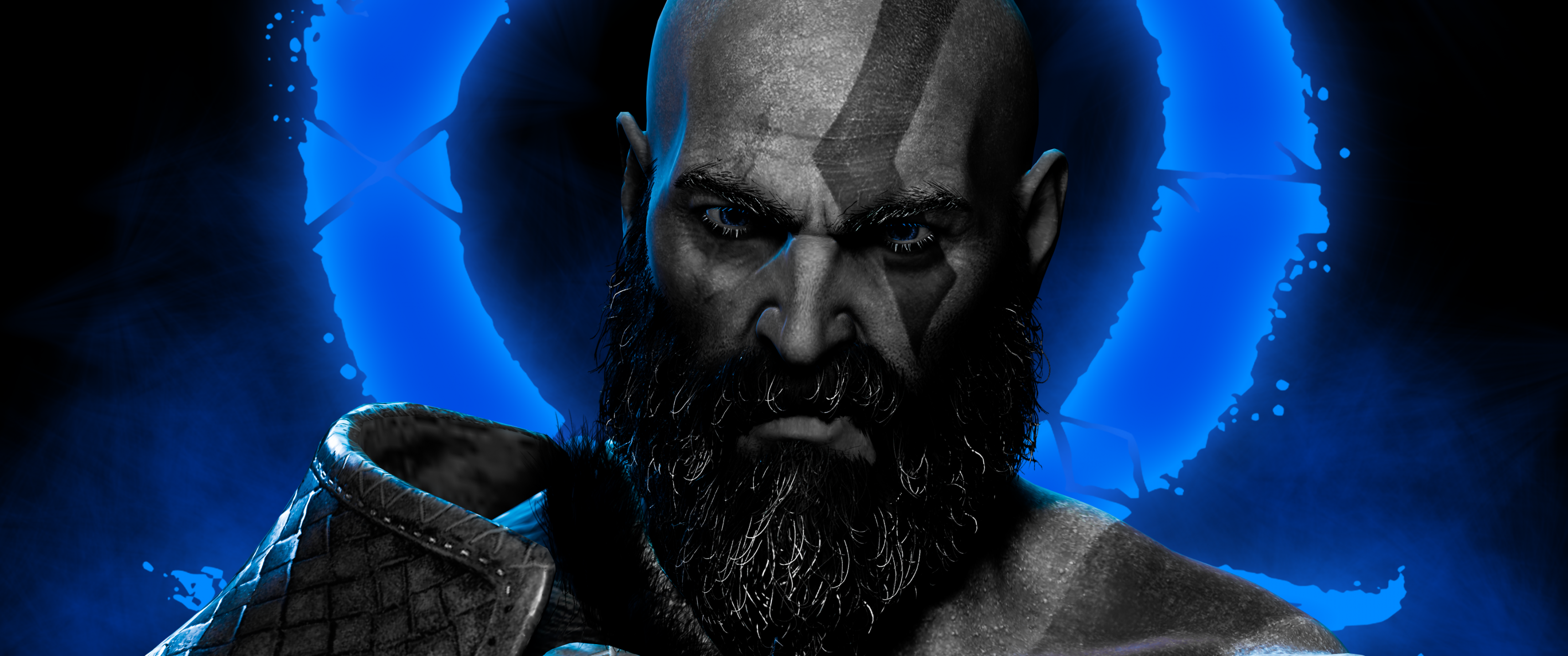 Wallpaper 4K, Kratos, Dark background