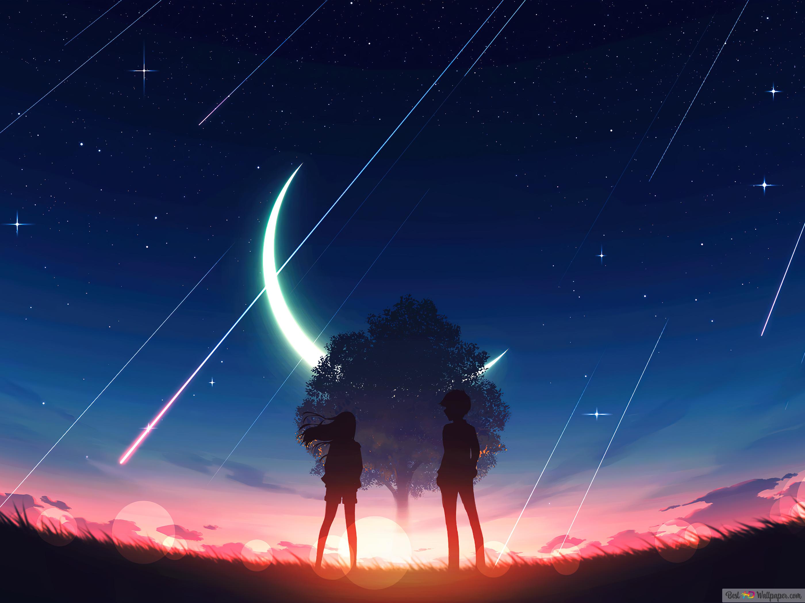 Anime Horizon Night Sky 4K wallpaper download