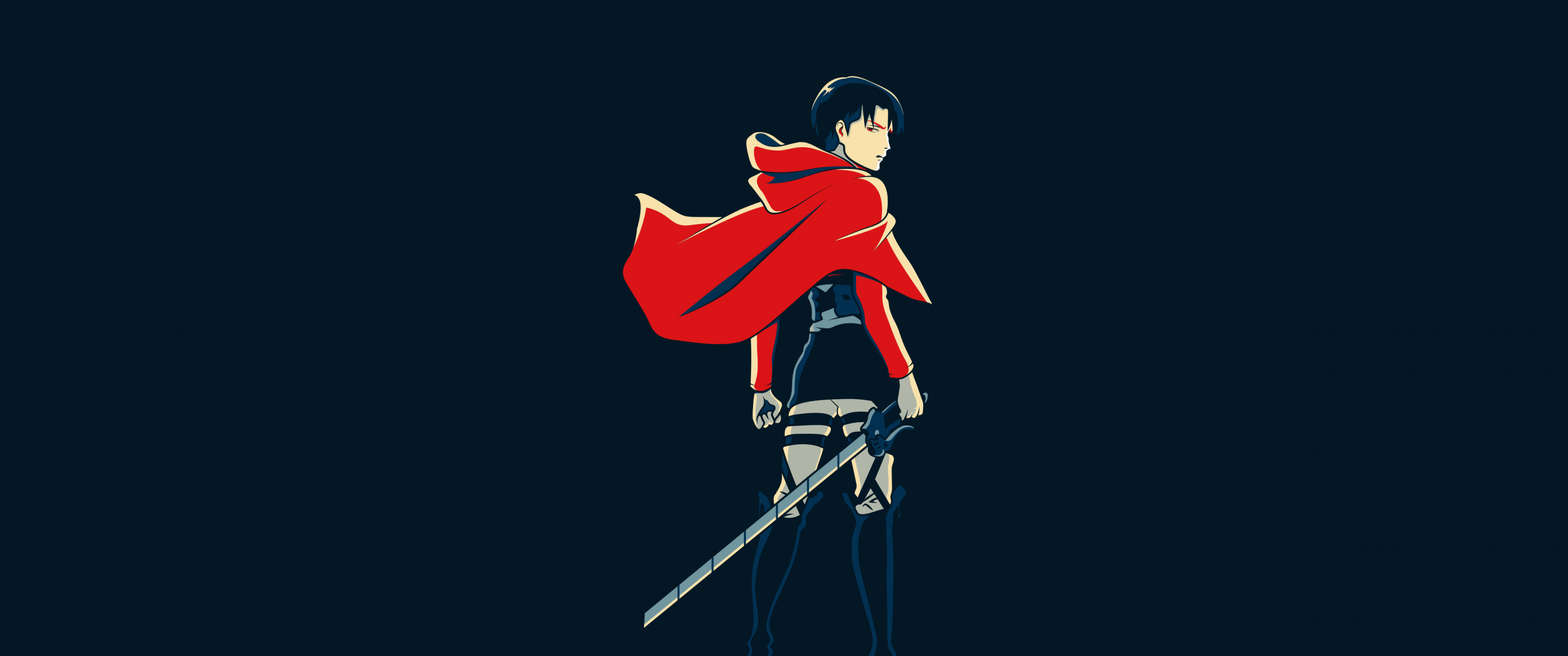 Levi Ackerman Wallpaper 4K, Minimalist, Black background, 5K