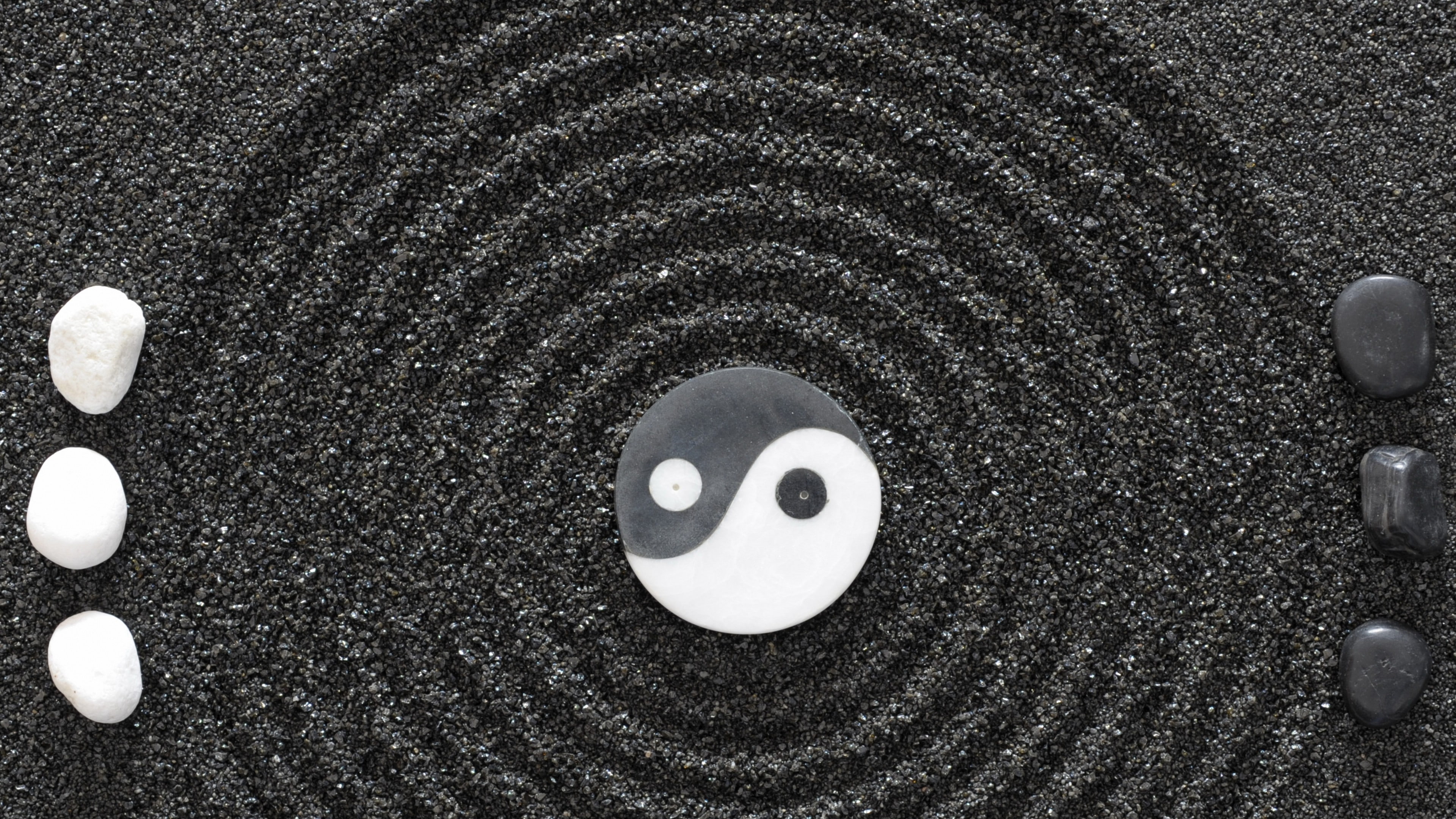 Wallpaper / stones, Yin and Yang, 4K free download