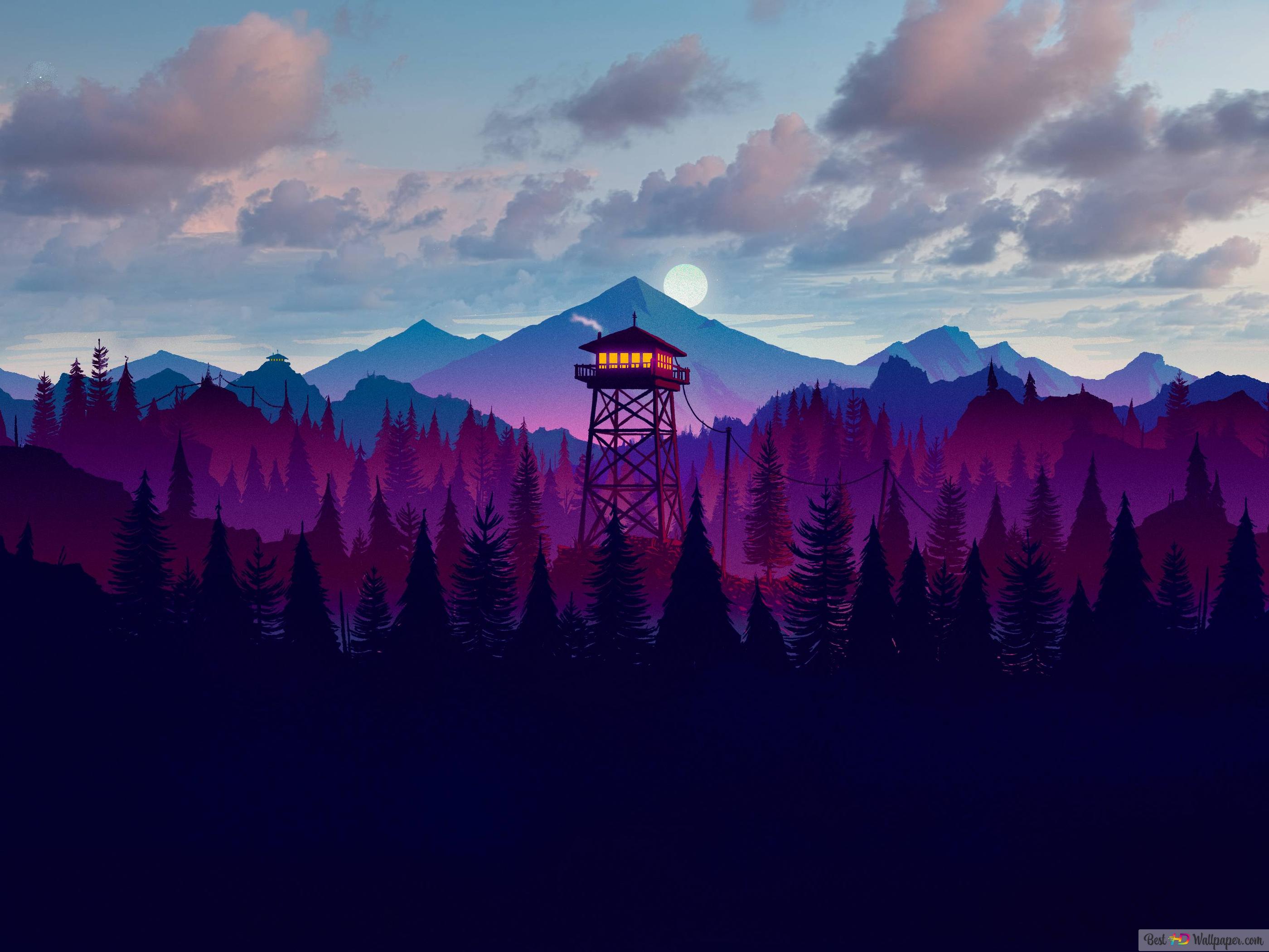 Firewatch with Forest 4K wallpaper download