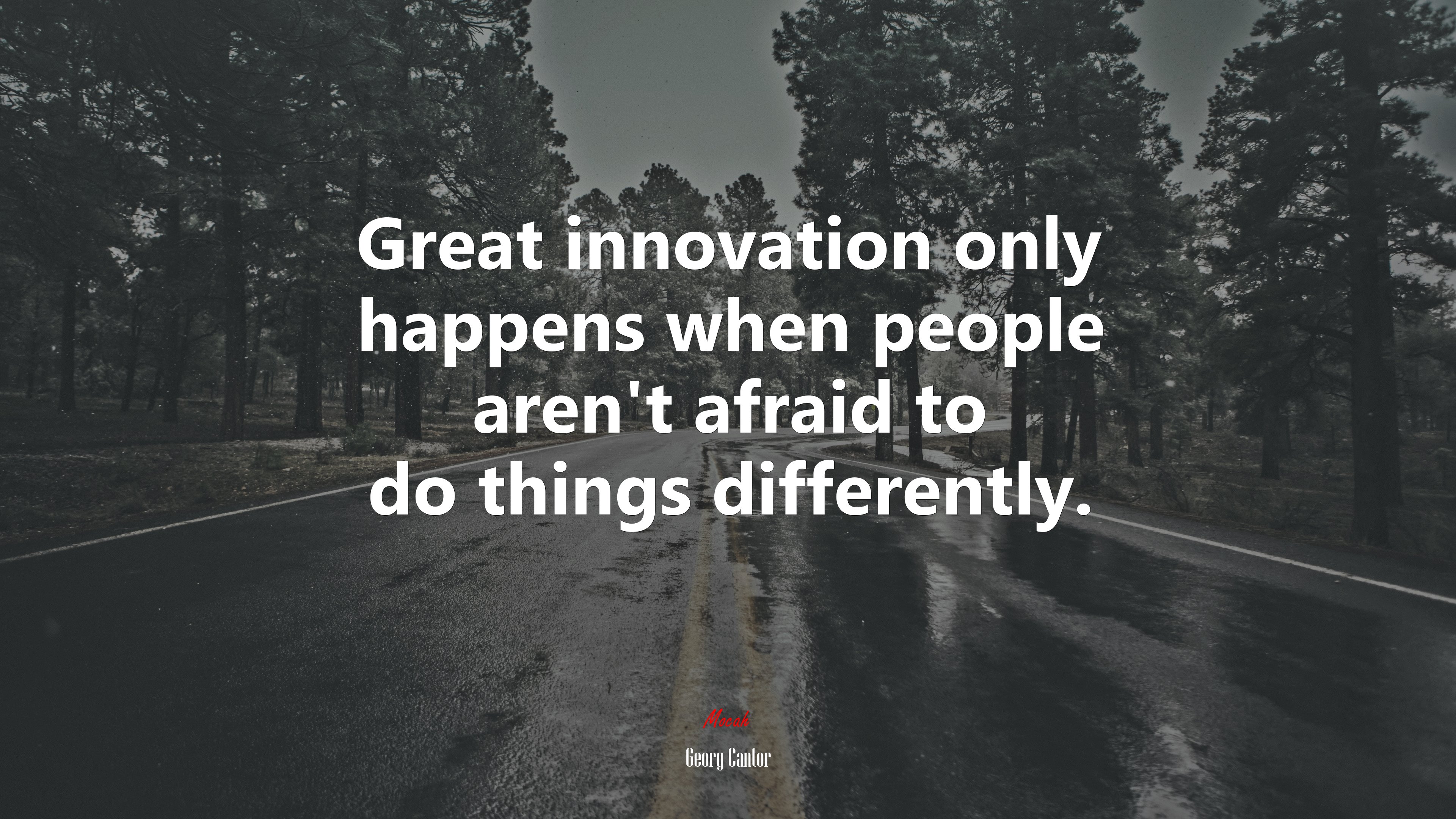 Great innovation only happens when people aren't afraid to do things differently. Georg Cantor quote Gallery HD Wallpaper