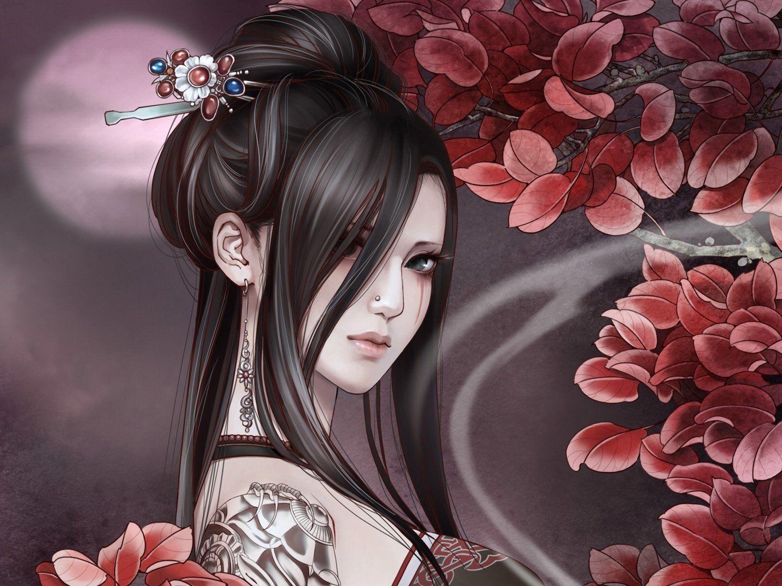 Anime Girl Tattoo Wallpaper